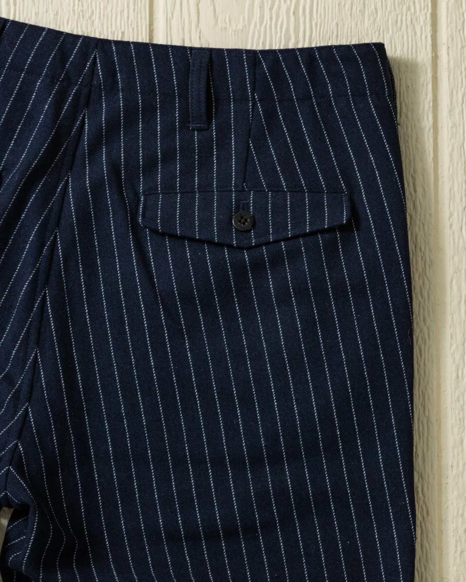 Camden Pant in Navy Chalk Stripe Washed Wool sold by Quaker Marine Supply product image thumbnail 4