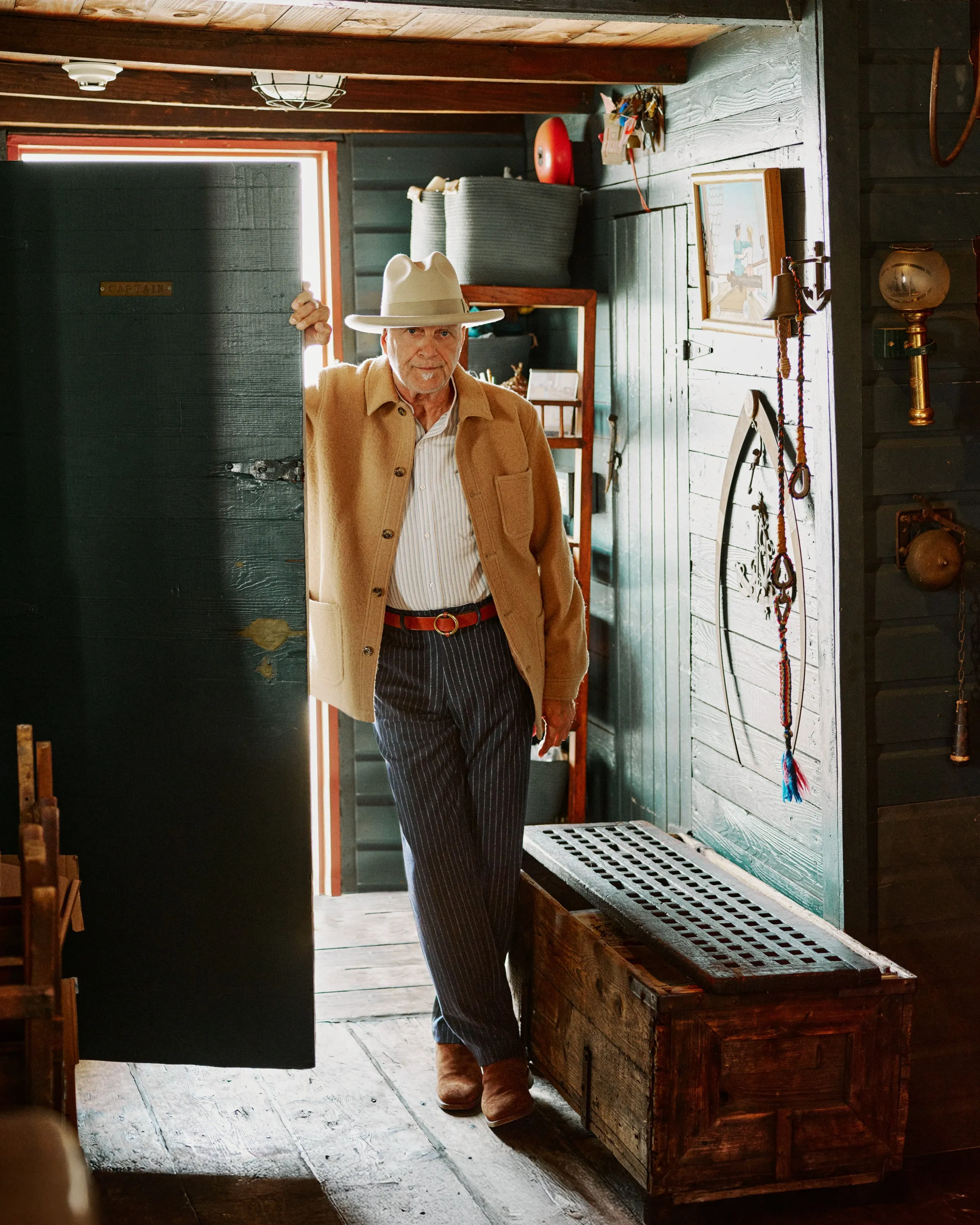 Camden Pant in Navy Chalk Stripe Washed Wool sold by Quaker Marine Supply product image thumbnail 2