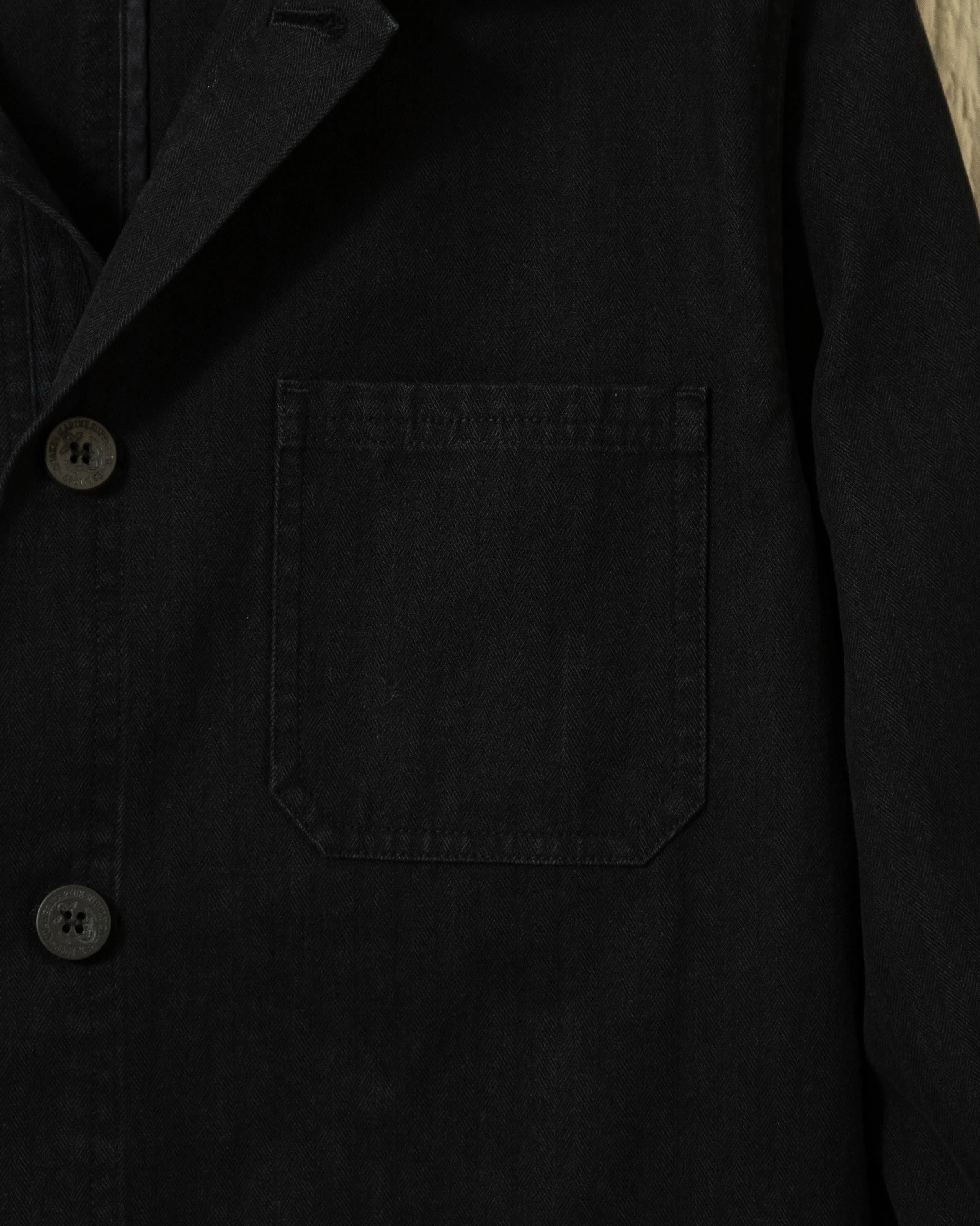 French Workman’s Jacket in Graphite Herringbone sold by Quaker Marine Supply product image thumbnail 3