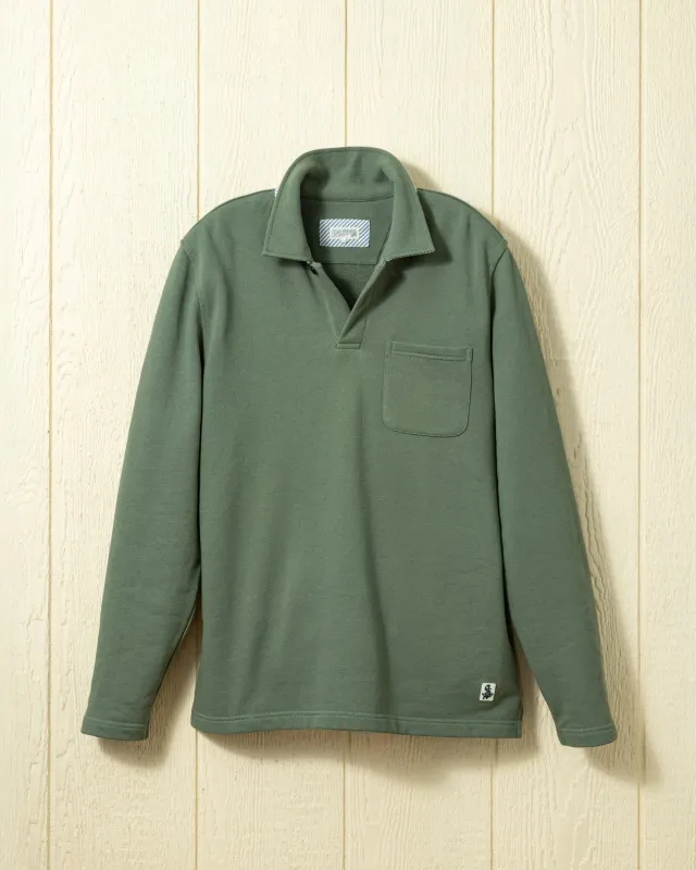 (PRE-ORDER) Acadia Polo in Olive Loopback Terry sold by Quaker Marine Supply