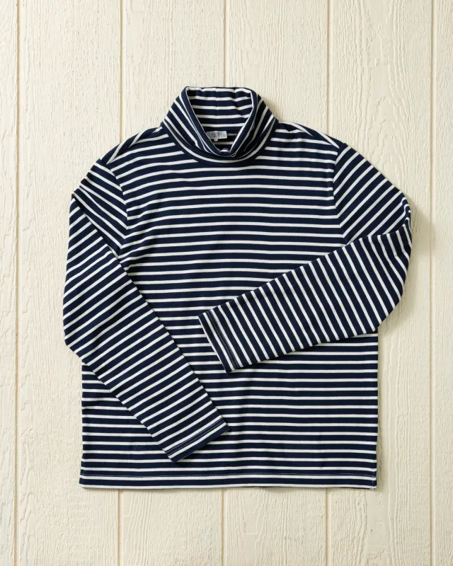 Calypso Turtleneck in Navy/Off White made by Quaker Marine Supply