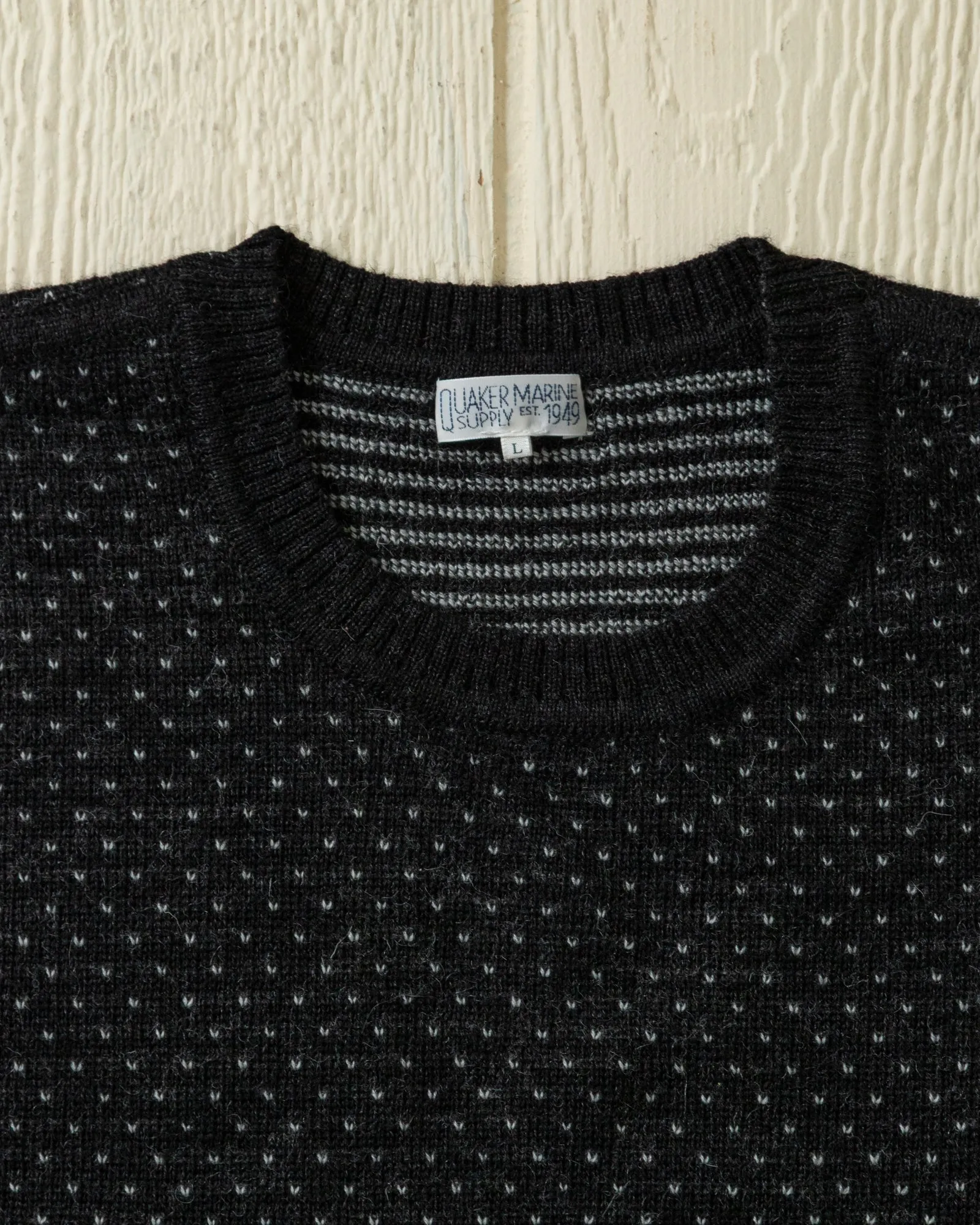 Merino Antique Fleck Sweater in Charcoal sold by Quaker Marine Supply product image thumbnail 3