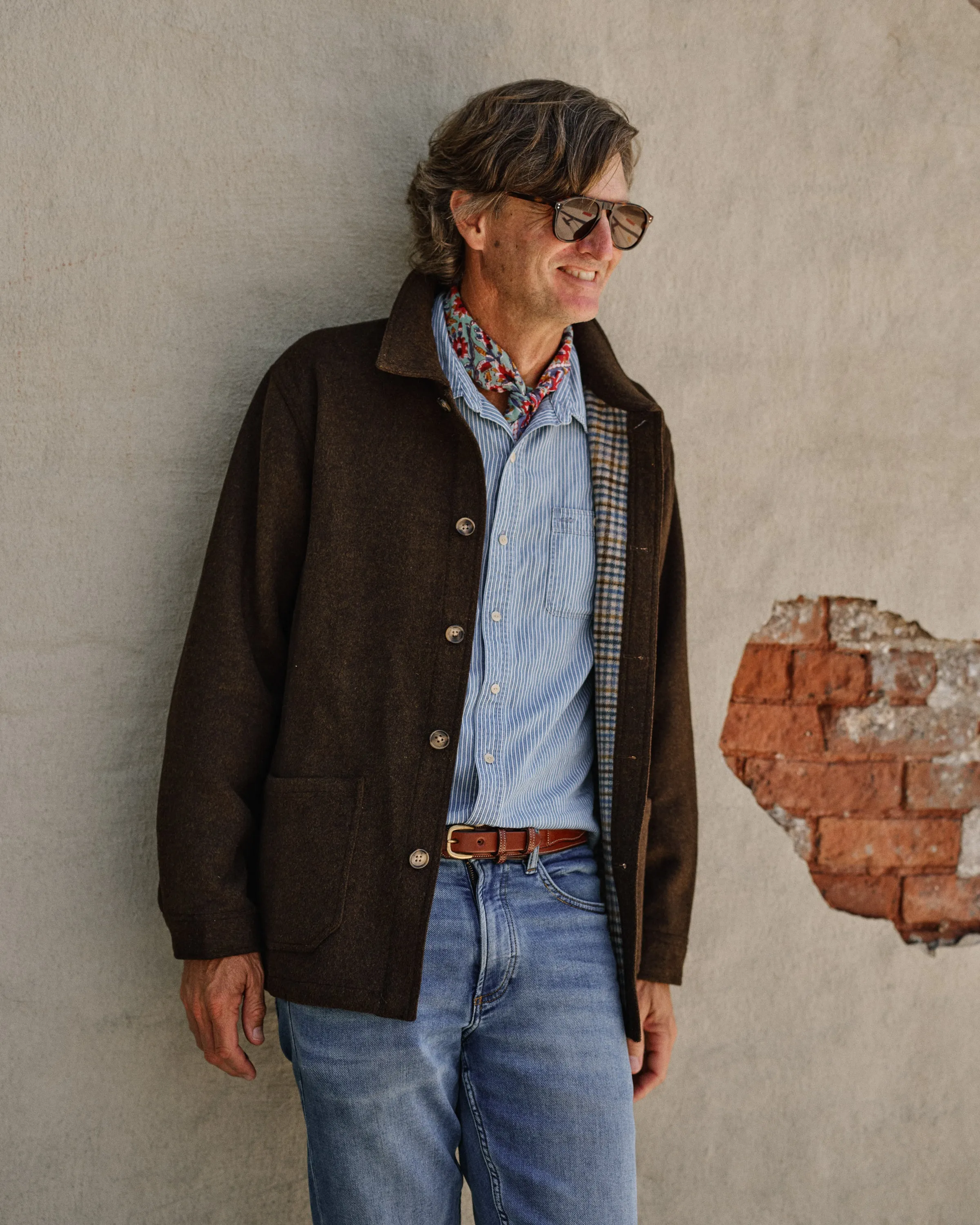 Double Face Wool French Workman's Jacket in Coffee sold by Quaker Marine Supply product image thumbnail 3