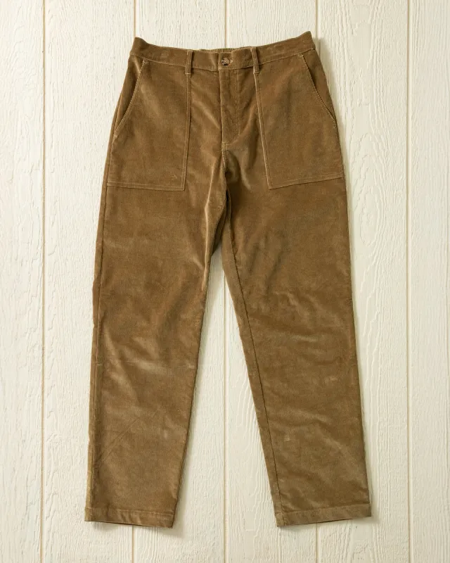 Ventura Pant in Dark Khaki Corduroy sold by Quaker Marine Supply