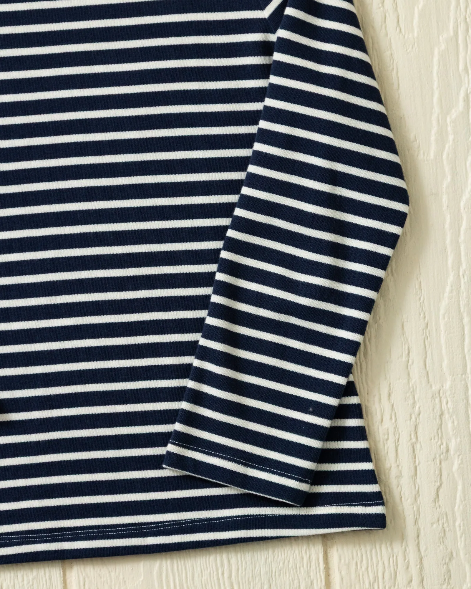 Women’s Breton Stripe Boatneck Tee in Navy/Off White sold by Quaker Marine Supply product image thumbnail 3