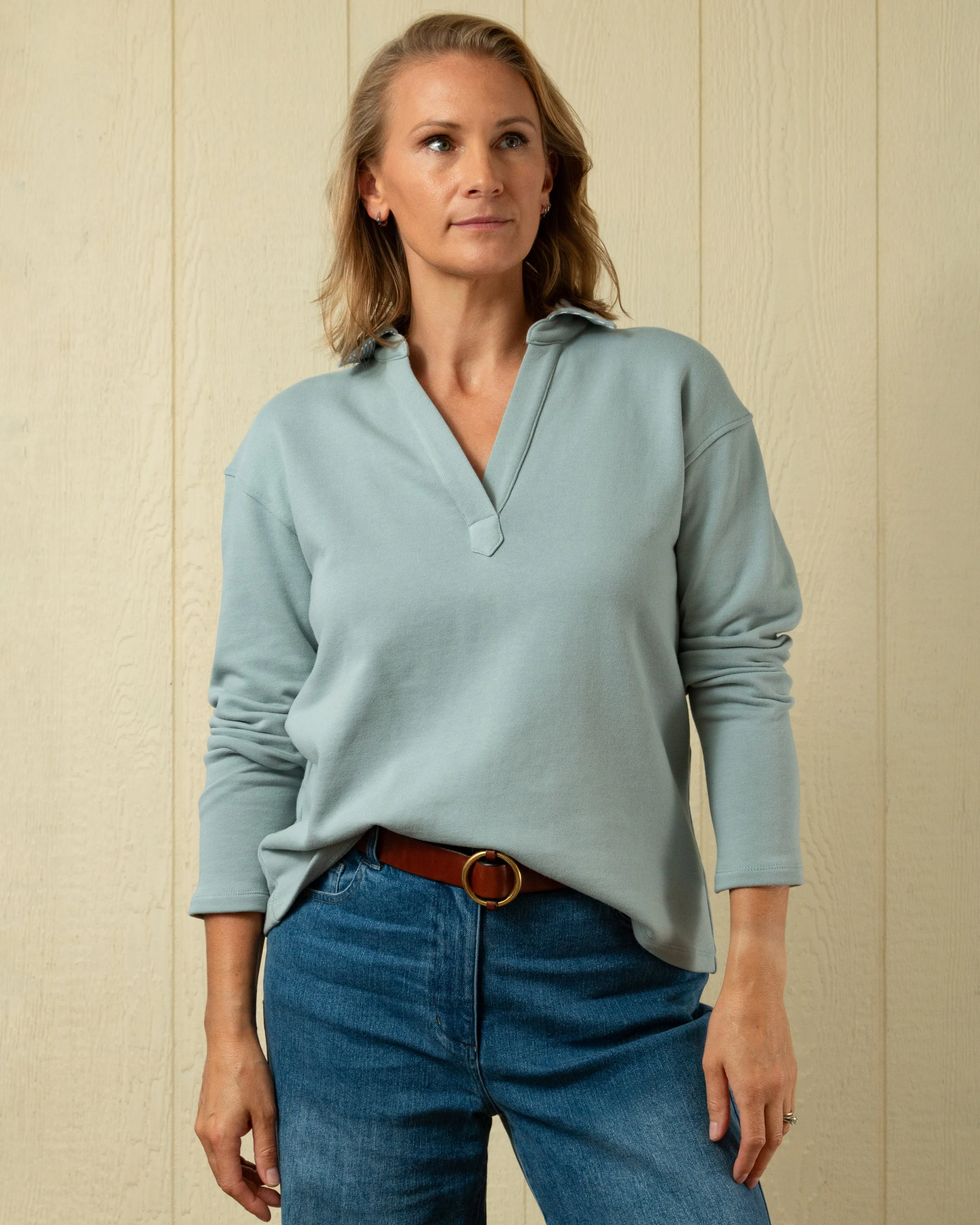 Inlet Pullover in Mist Loopback Terry sold by Quaker Marine Supply product image thumbnail 2