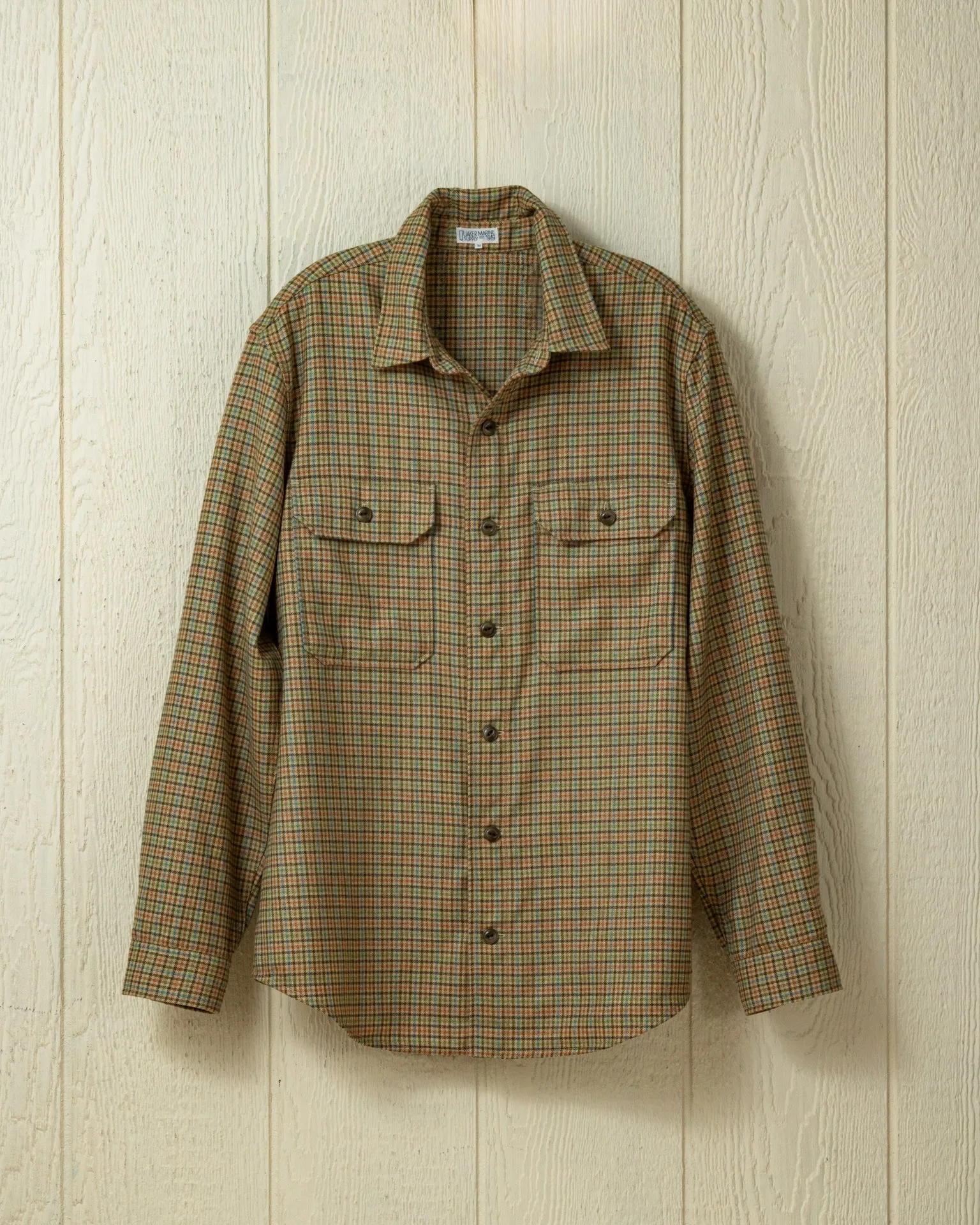 Superfine Wool MacArthur Shirt in Autumn Check sold by Quaker Marine Supply