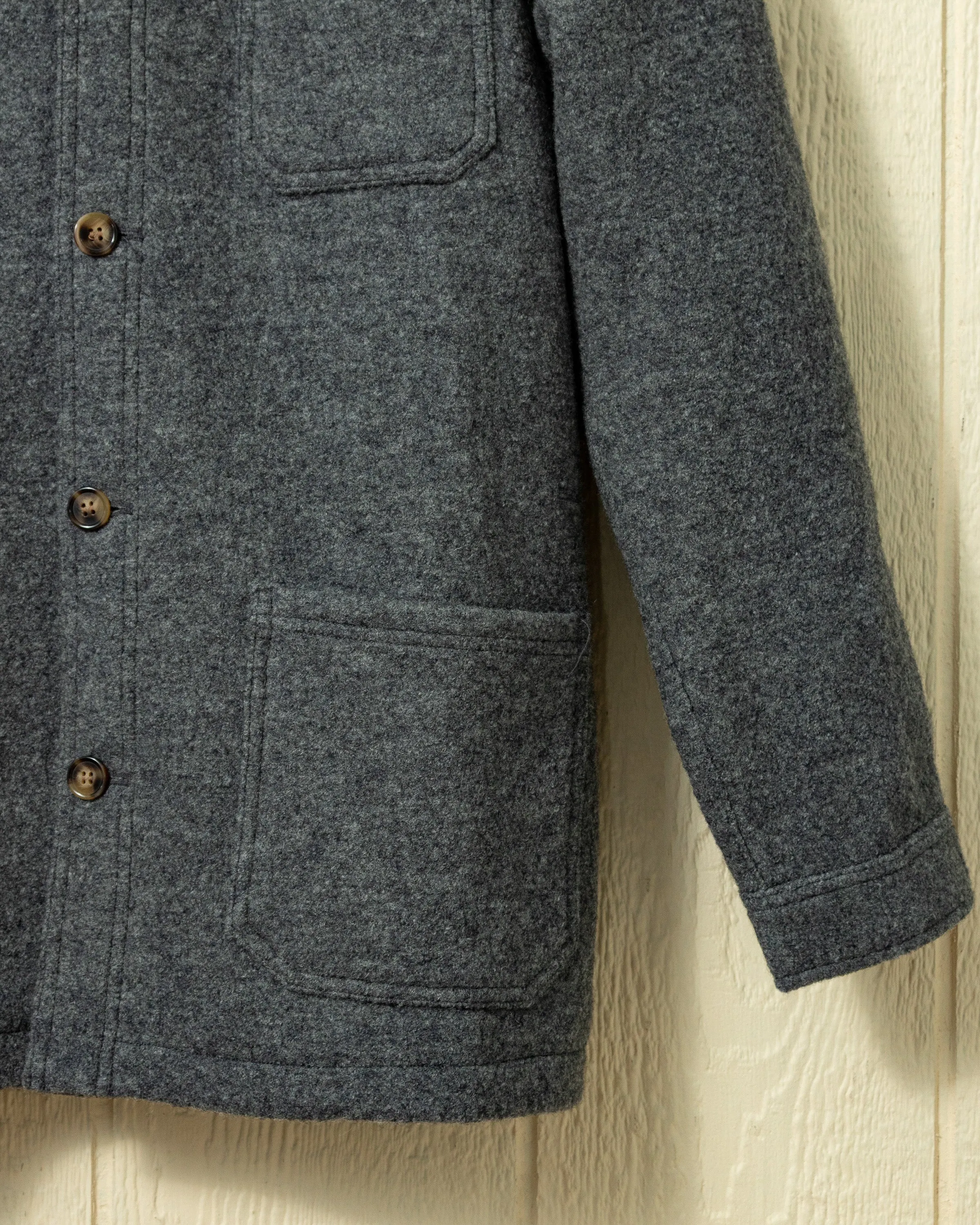 Felted Wool French Workman's Jacket in Charcoal sold by Quaker Marine Supply product image thumbnail 3