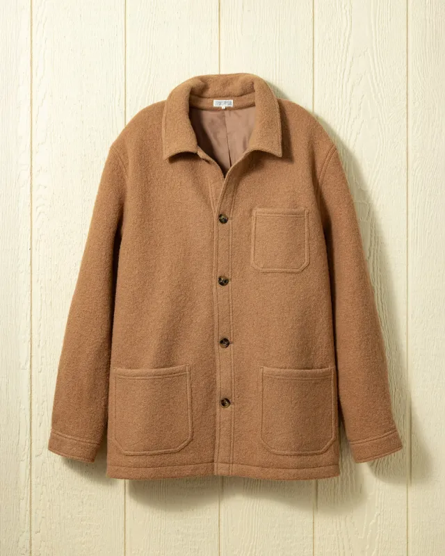 (PRE-ORDER) Felted Wool French Workman's Jacket in Camel sold by Quaker Marine Supply