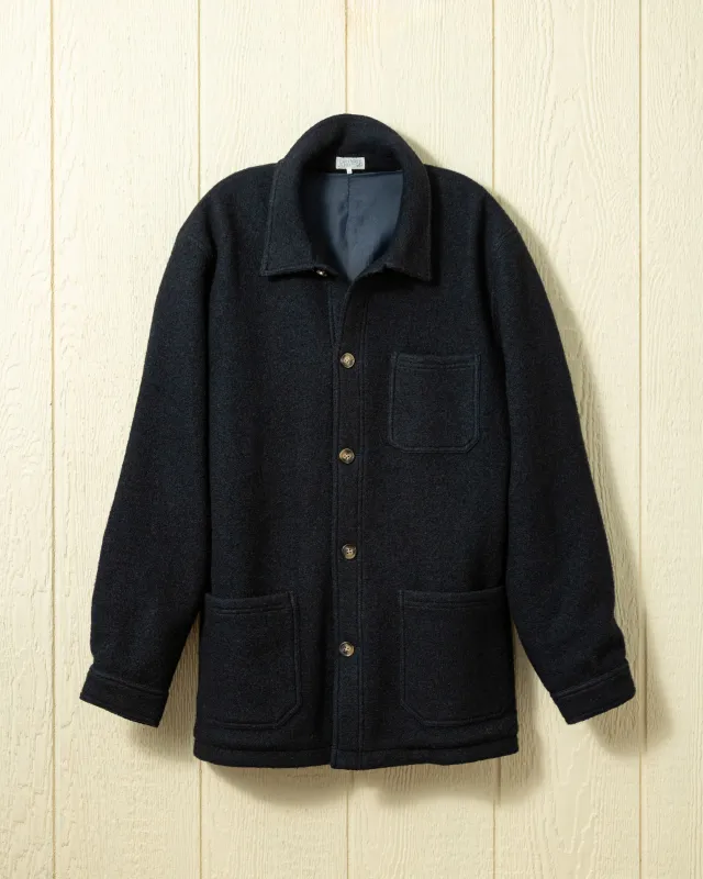 (PRE-ORDER) Felted Wool French Workman's Jacket in Navy sold by Quaker Marine Supply