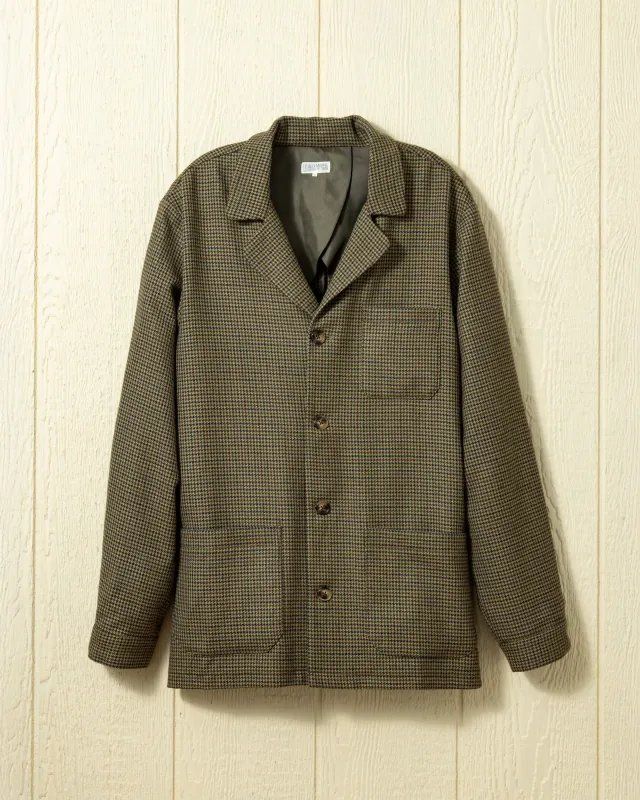 Loafer Jacket in Blue/Brown Houndstooth sold by Quaker Marine Supply