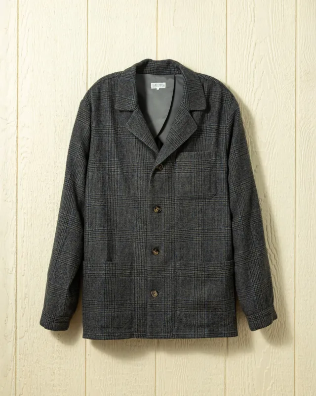 Camelhair Loafer Jacket in Grey Glen Plaid sold by Quaker Marine Supply