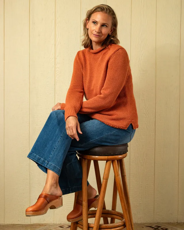 Women's Fisherman's Sweater in Amber Mix sold by Quaker Marine Supply