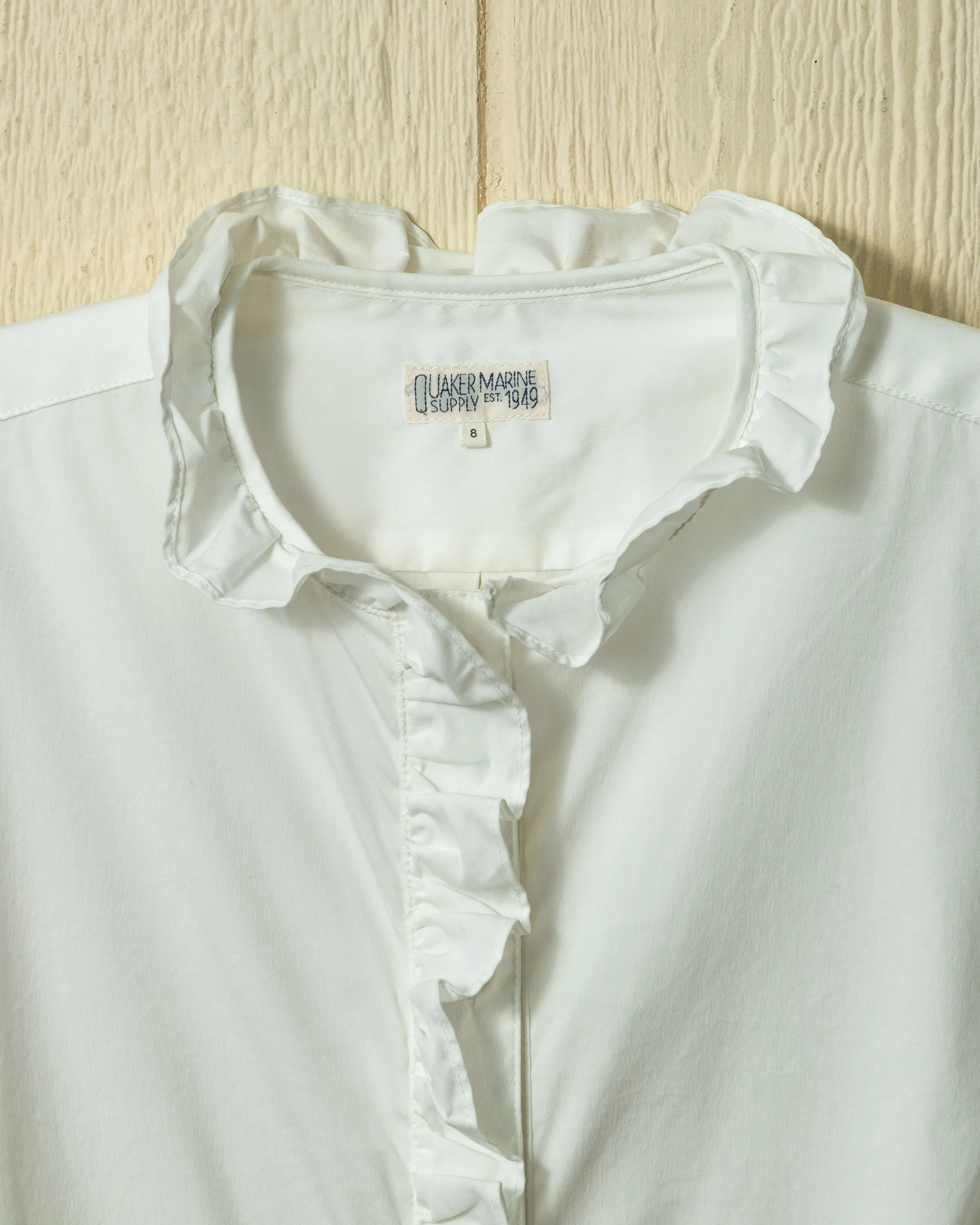 Ruffle Placket Shirt in White Broadcloth sold by Quaker Marine Supply product image thumbnail 3