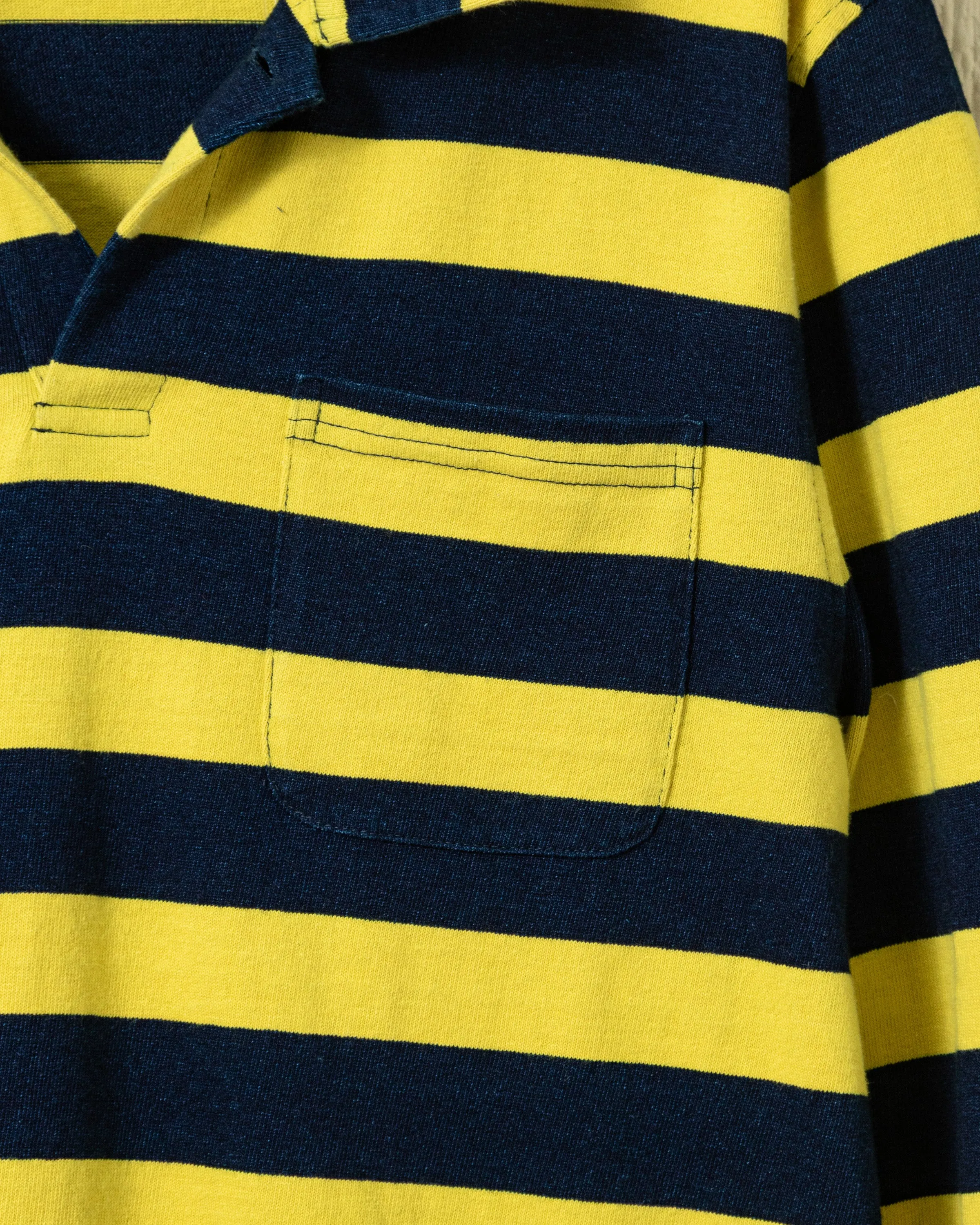 Long Sleeve Indigo Polo in Navy/Chrome Wide Stripe sold by Quaker Marine Supply product image thumbnail 3