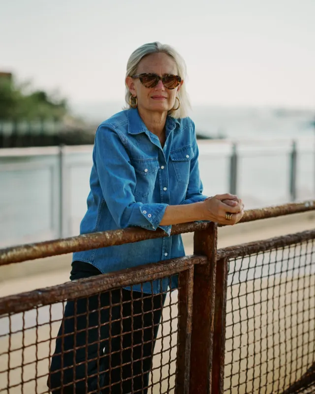 Women's Western Shirt in Denim sold by Quaker Marine Supply