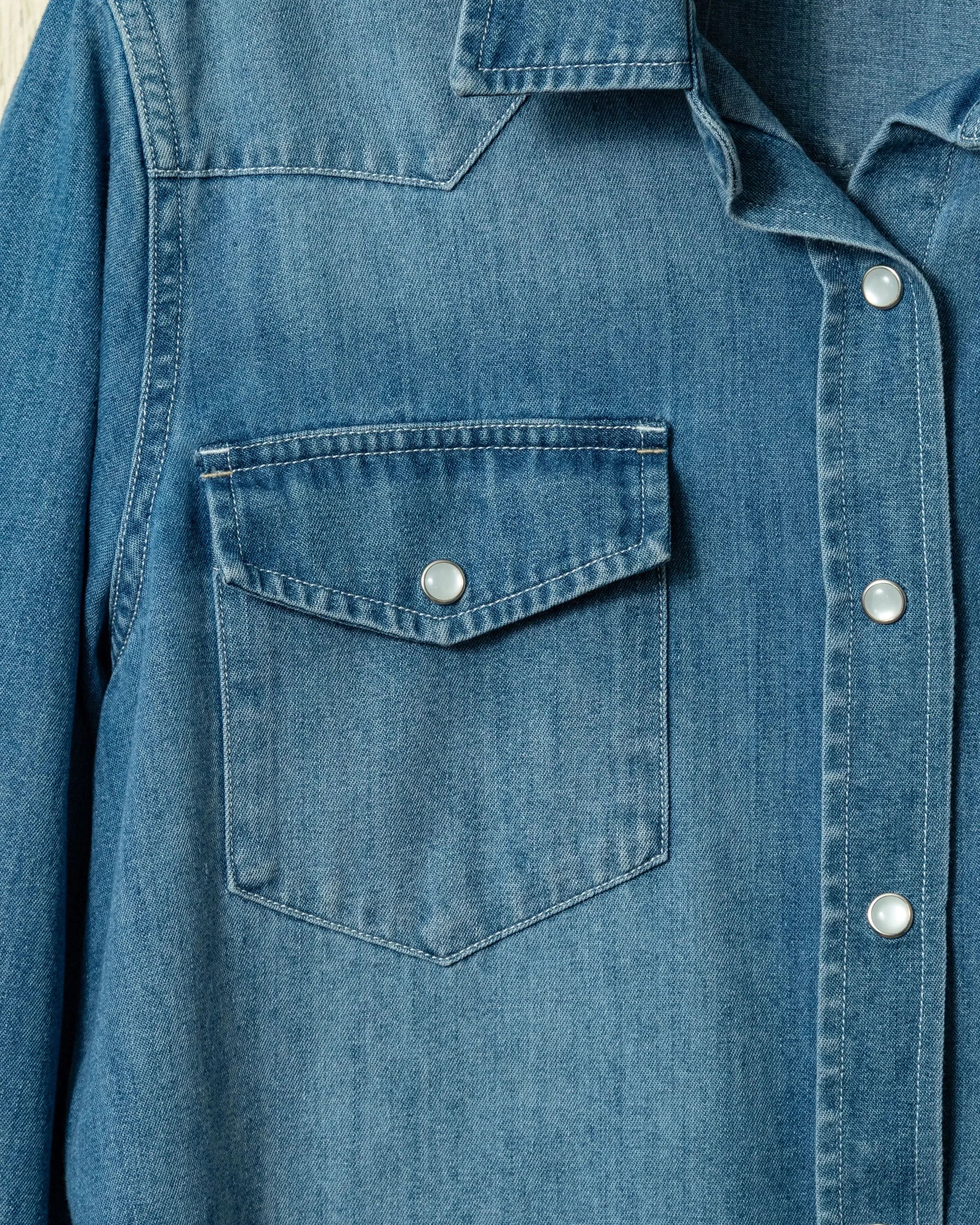 Women's Western Shirt in Denim sold by Quaker Marine Supply product image thumbnail 3