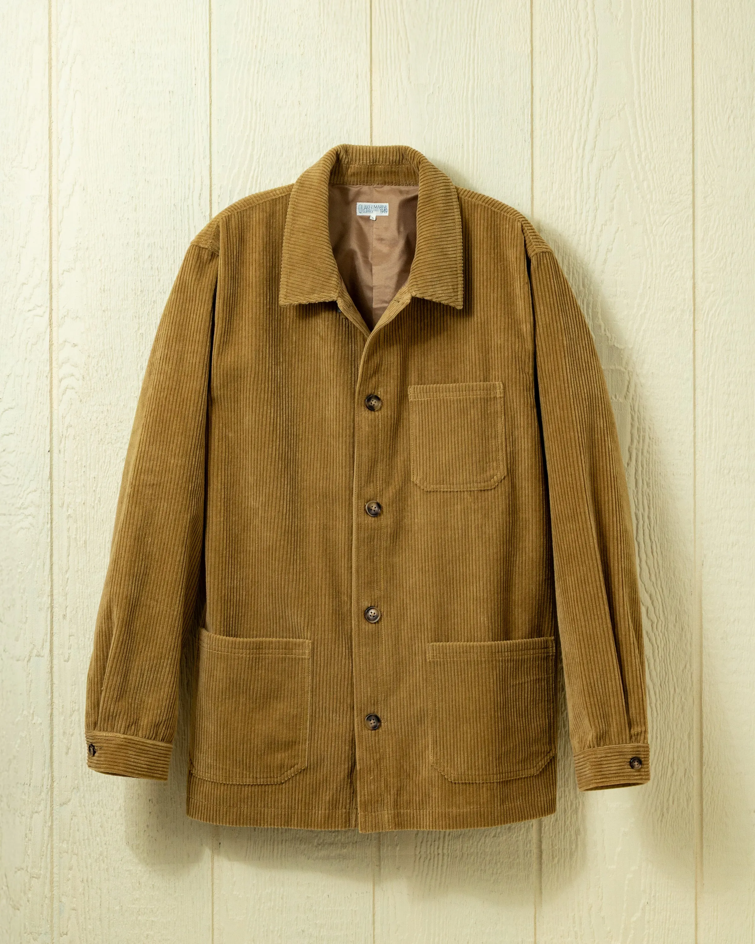 Corduroy French Workman’s Jacket in Khaki sold by Quaker Marine Supply