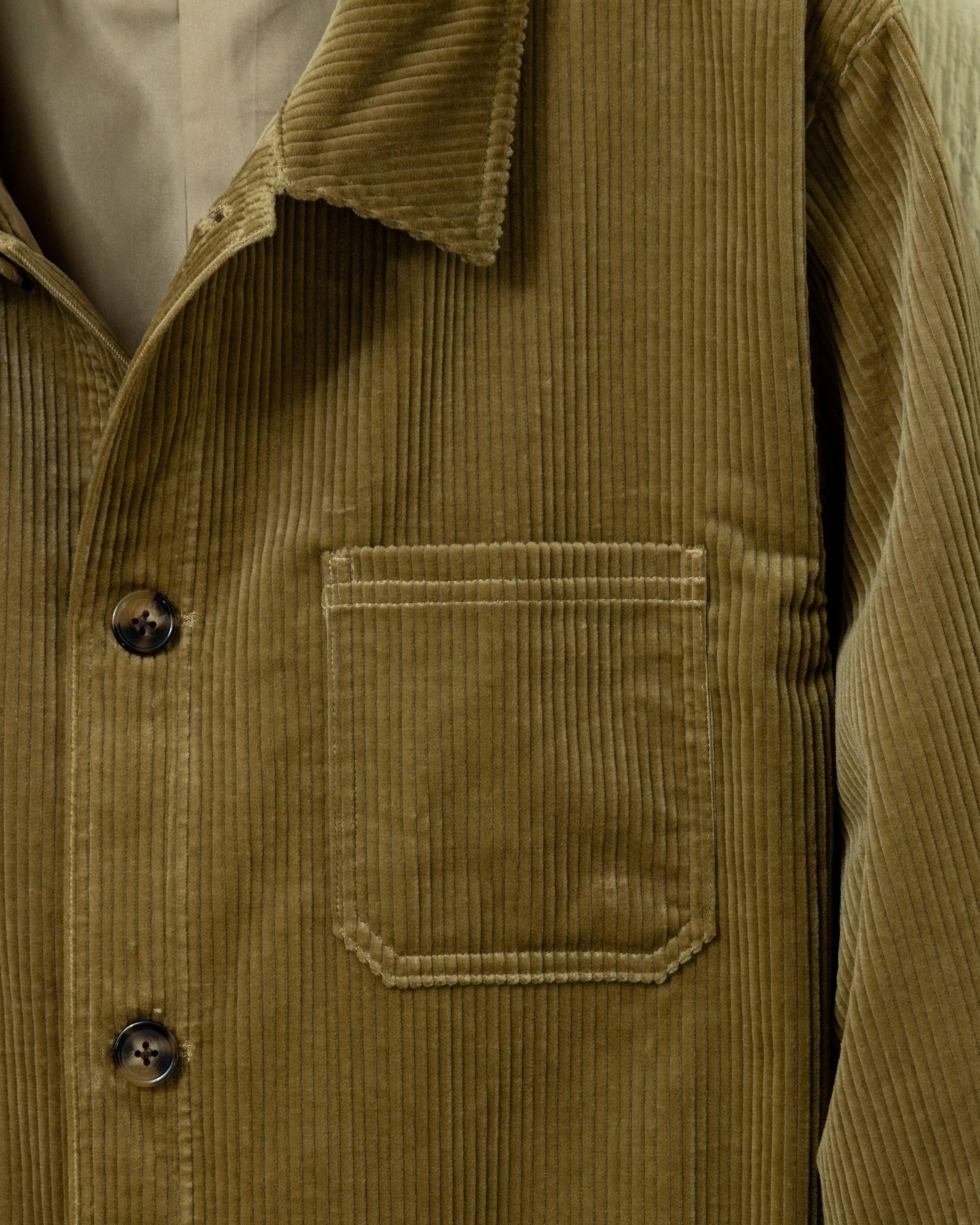 Corduroy French Workman’s Jacket in Taupe sold by Quaker Marine Supply product image thumbnail 2