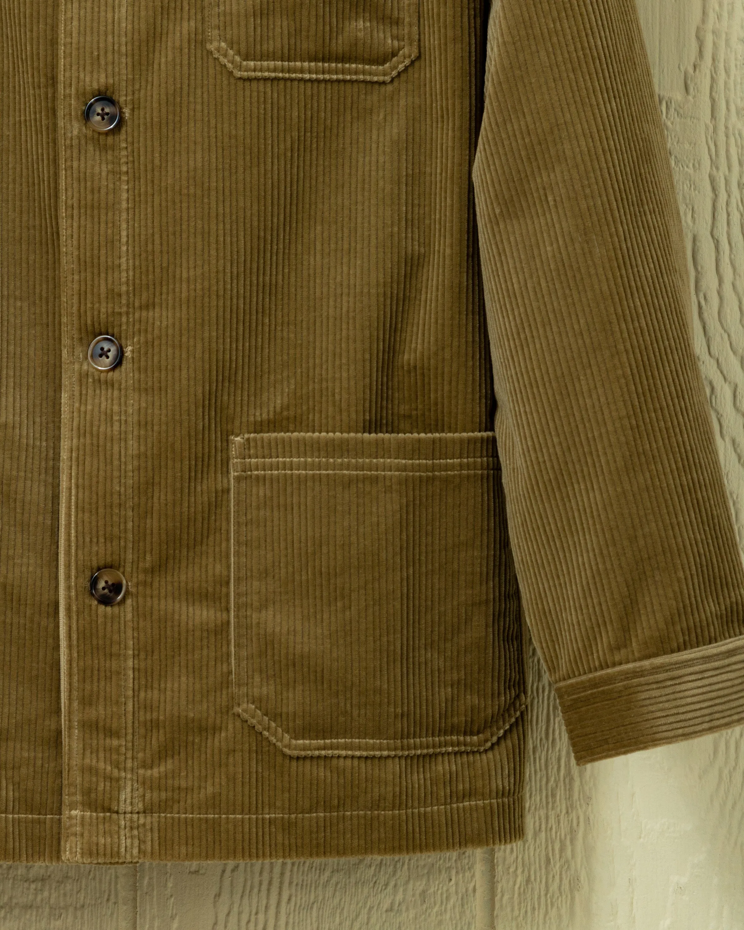 Corduroy French Workman’s Jacket in Taupe sold by Quaker Marine Supply product image thumbnail 3