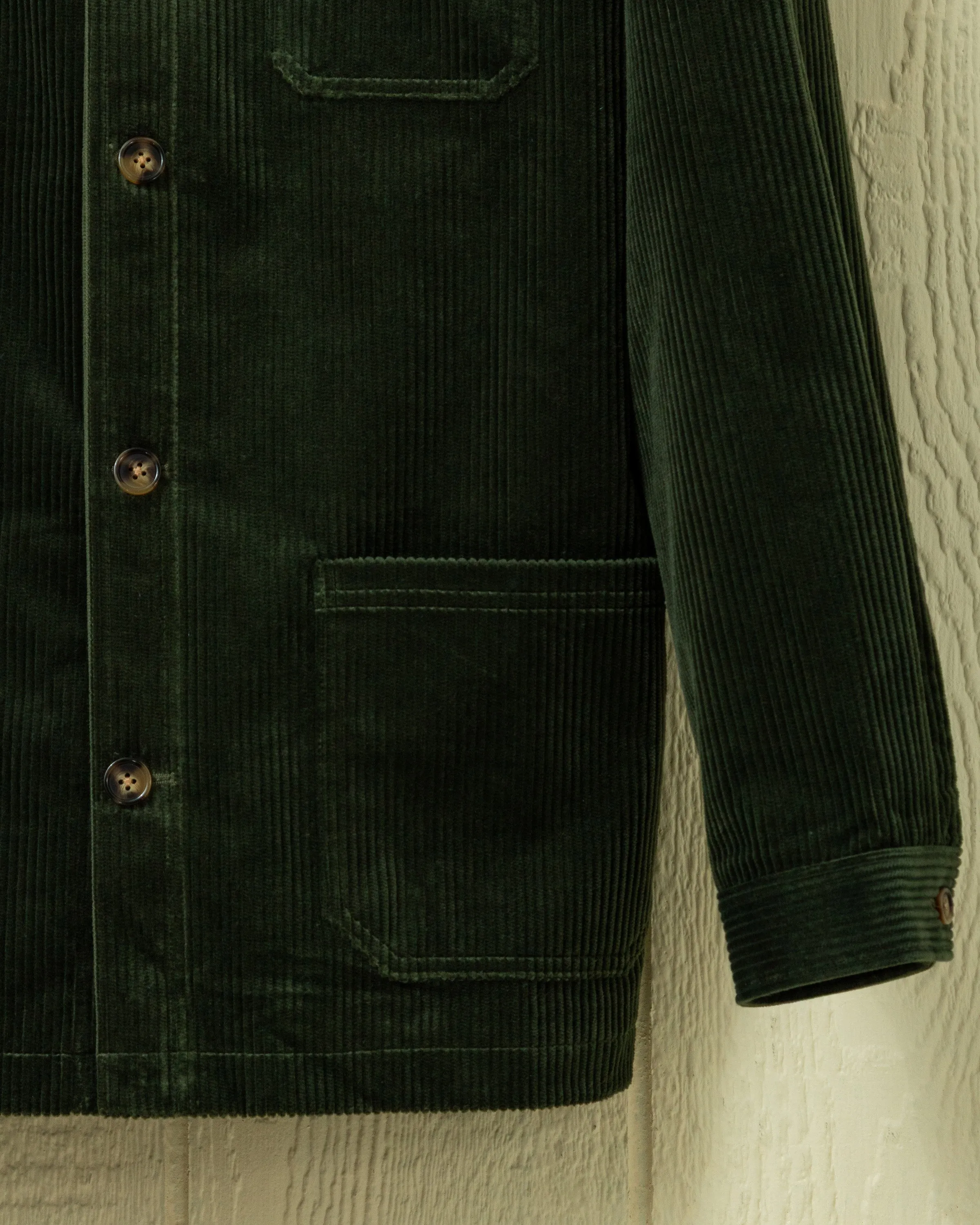 Corduroy French Workman’s Jacket in Pine sold by Quaker Marine Supply product image thumbnail 3