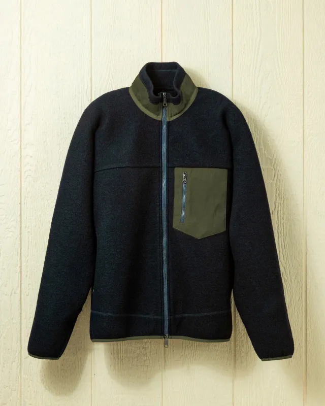 Whalsay Fleece in Navy Felted Wool made by Quaker Marine Supply