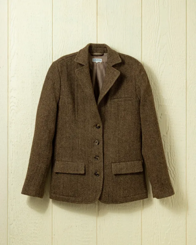 Andover Tweed Blazer in Chestnut Herringbone made by Quaker Marine Supply