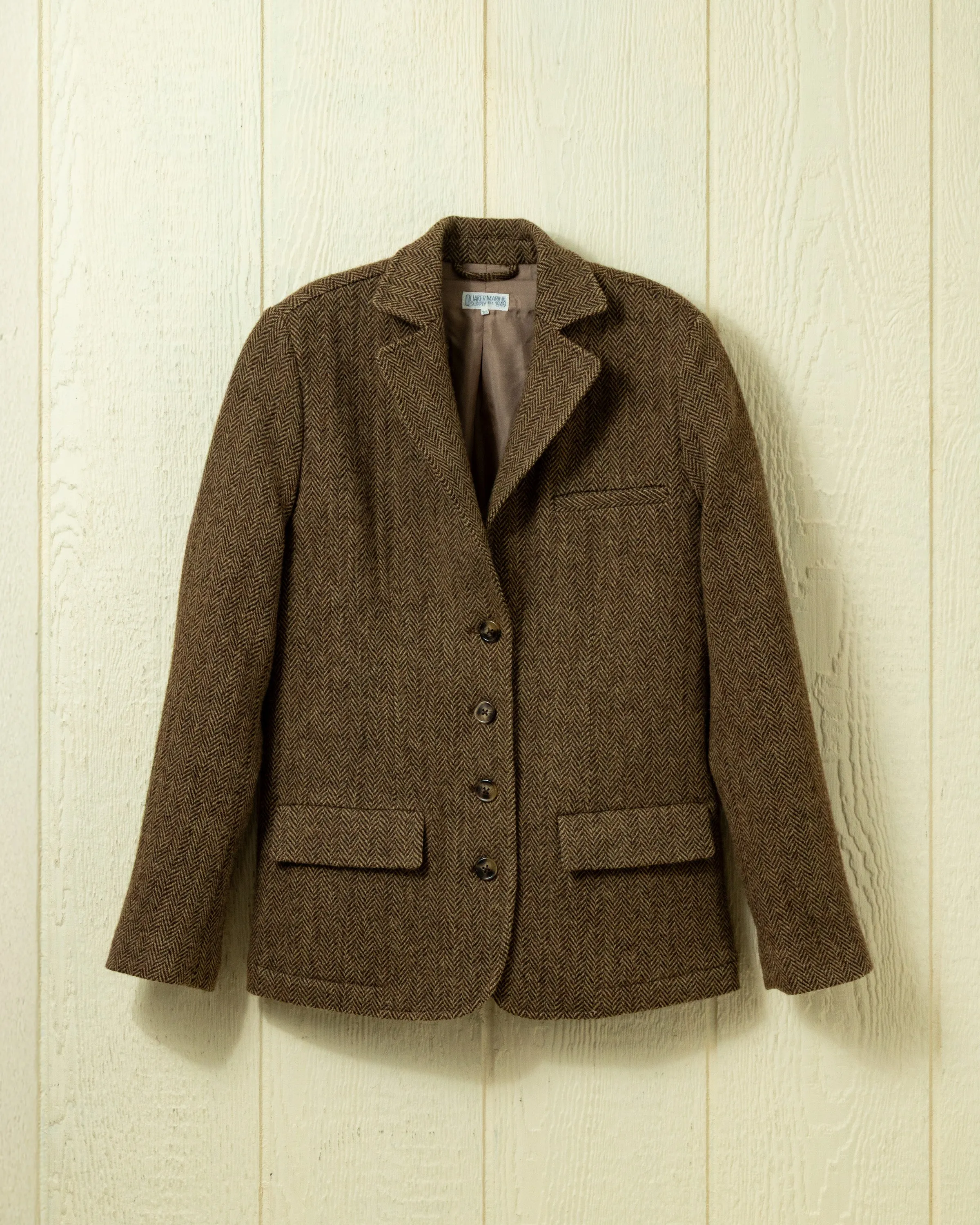 Andover Tweed Blazer in Chestnut Herringbone sold by Quaker Marine Supply