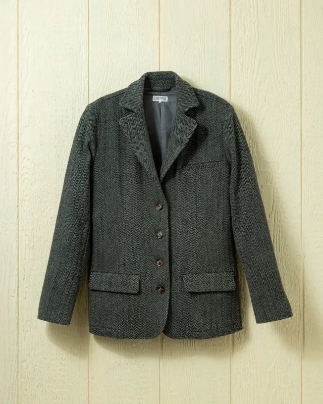 Andover Tweed Blazer in Grey Herringbone made by Quaker Marine Supply
