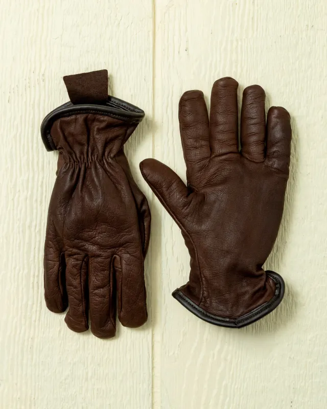 Merino-Lined Deerskin Glove in Brown sold by Quaker Marine Supply