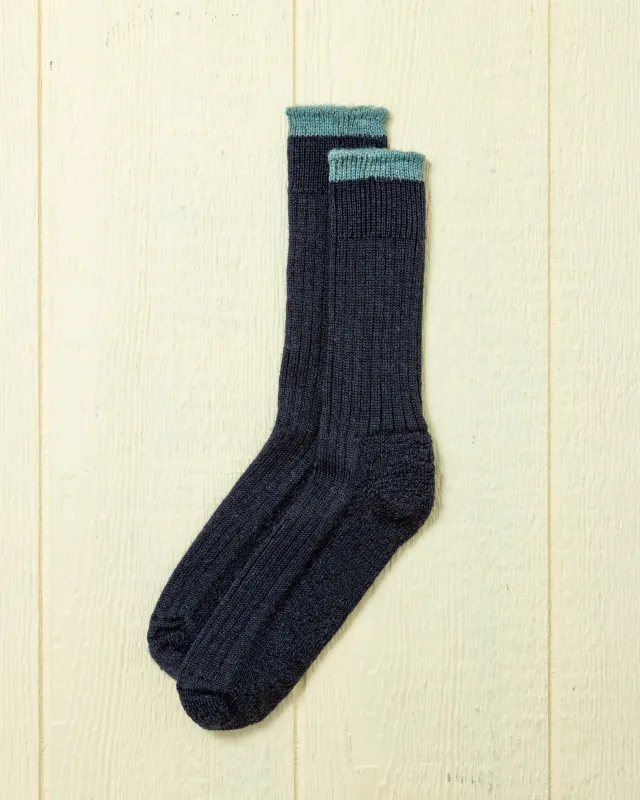 English Wool Boot Sock in Navy sold by Quaker Marine Supply