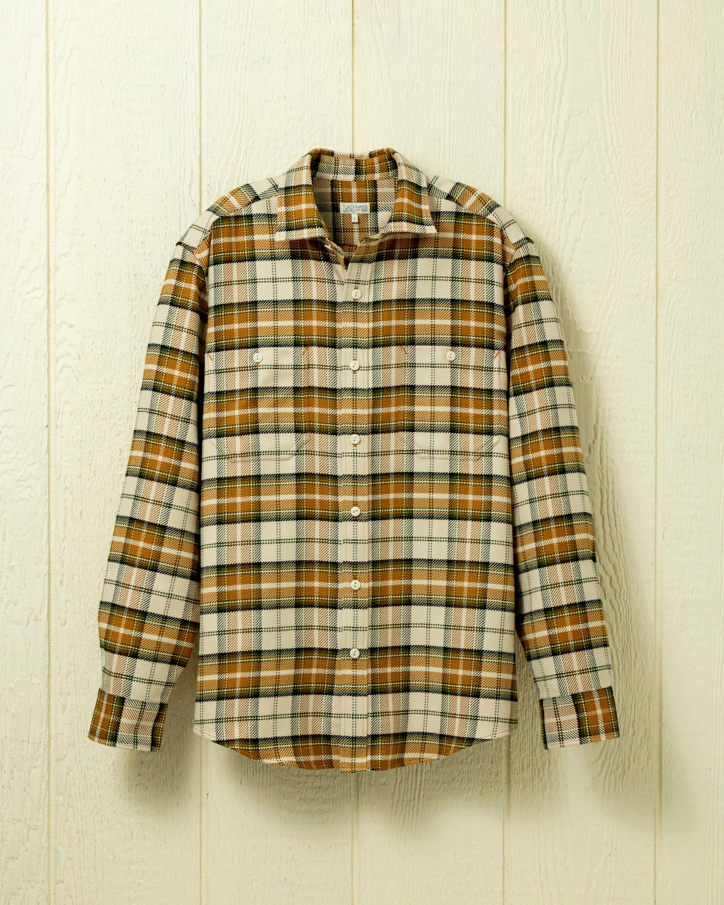 Cavalry Twill Chore Shirt in British Khaki sold by Quaker Marine Supply