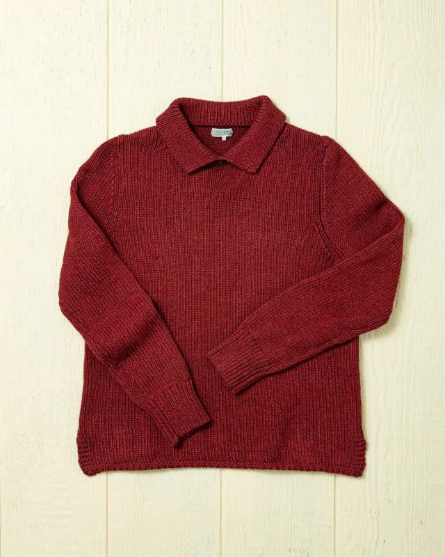 Women's Dock Sweater in Cranberry Mix sold by Quaker Marine Supply