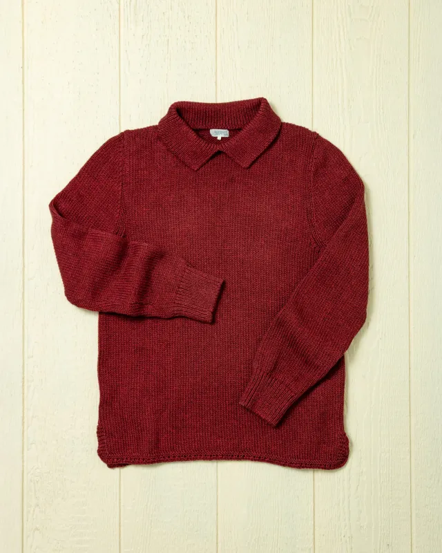 Dock Sweater in Cranberry Mix sold by Quaker Marine Supply