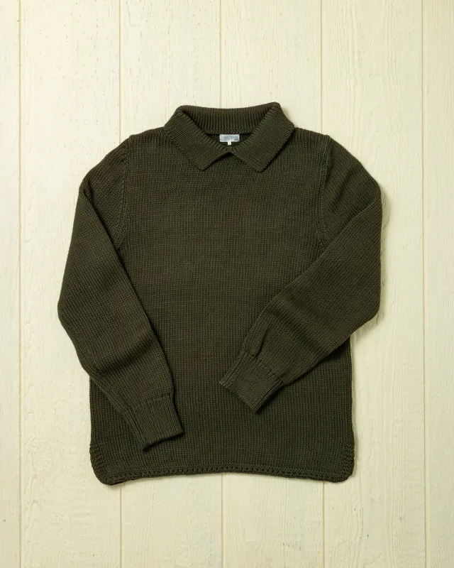 Dock Sweater in Olive sold by Quaker Marine Supply