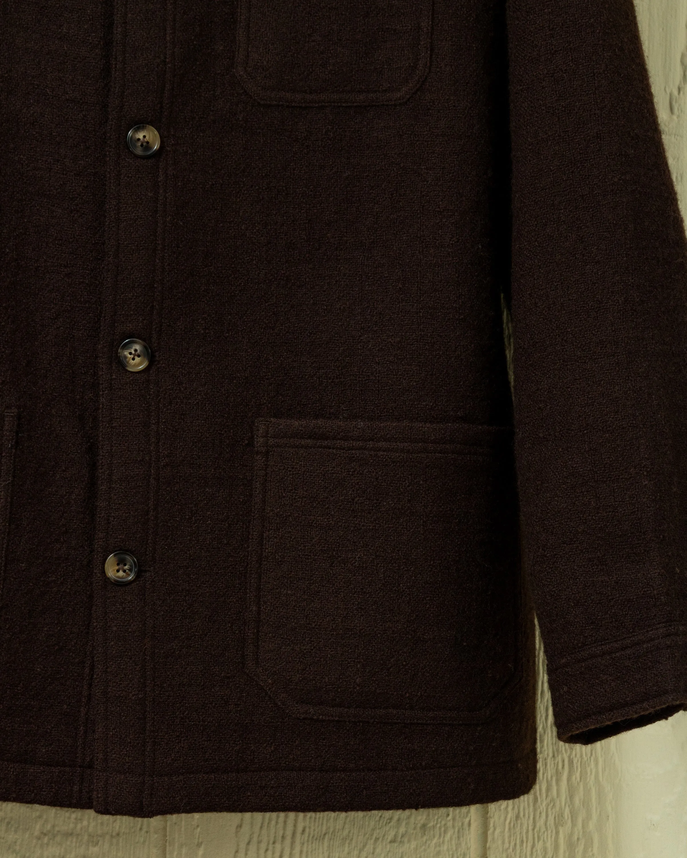 Wool French Workman's Jacket in Mocha Brown Basketweave sold by Quaker Marine Supply product image thumbnail 3