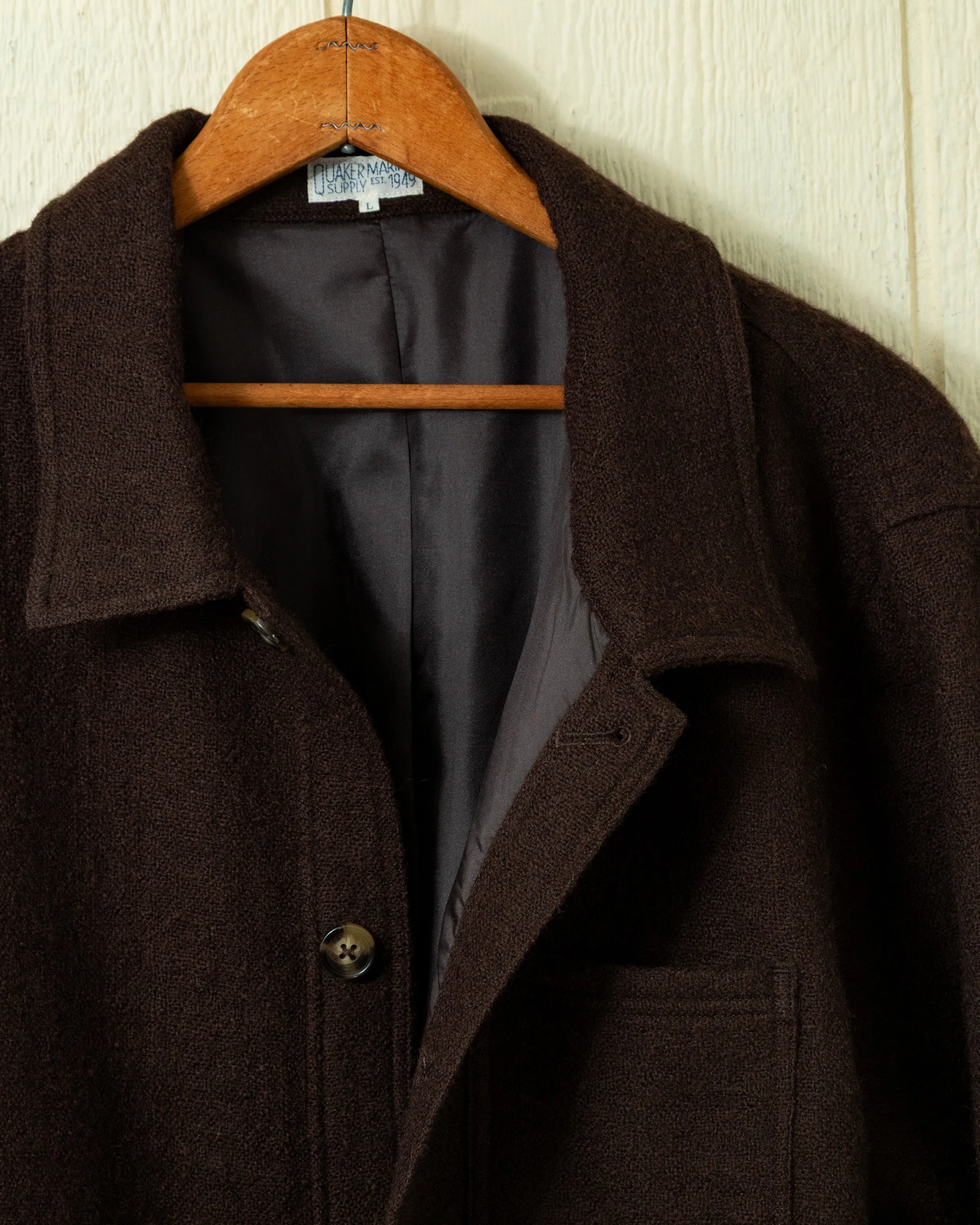 Wool French Workman's Jacket in Mocha Brown Basketweave sold by Quaker Marine Supply product image thumbnail 2