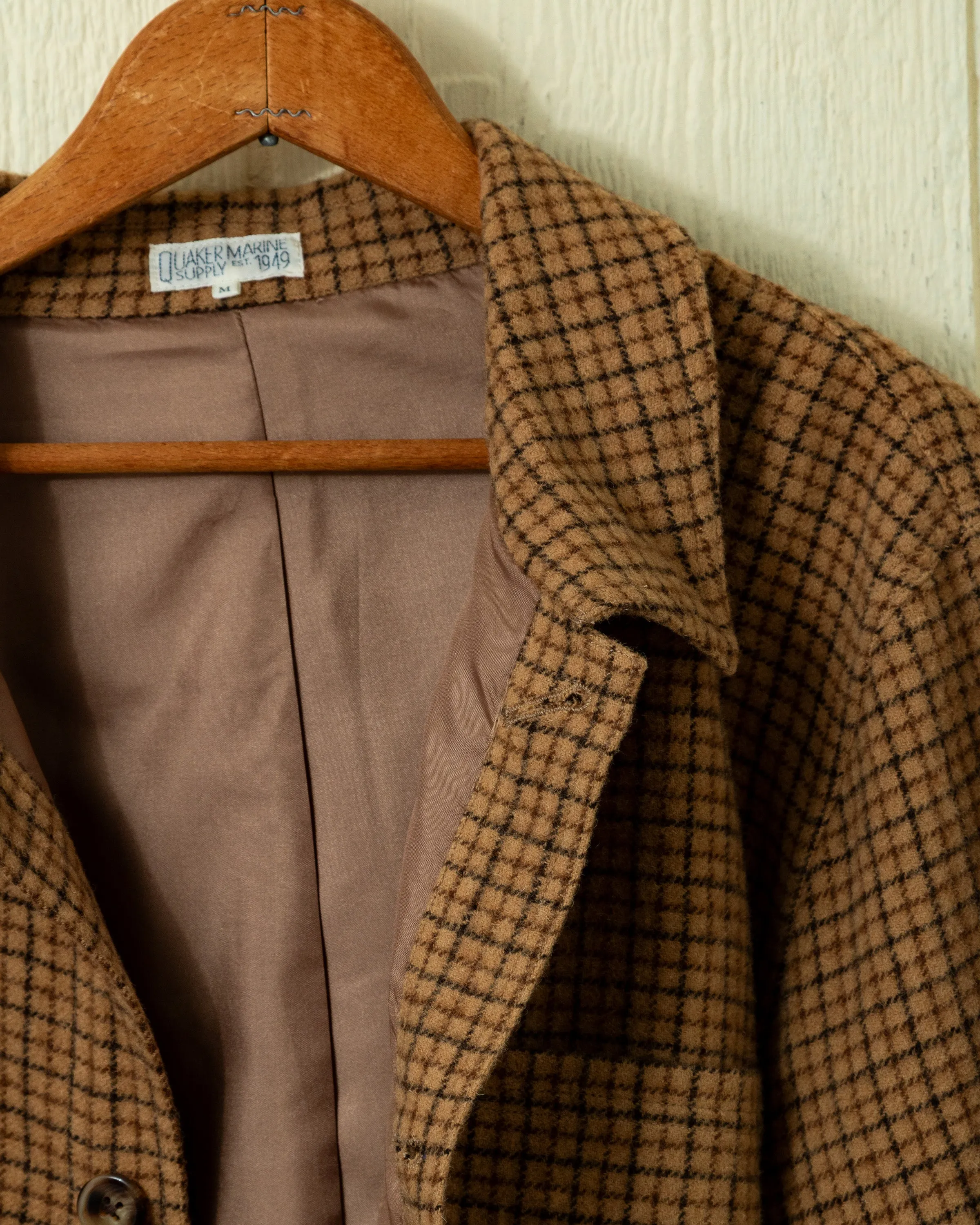 Lambswool French Workman's Jacket in Camel Tattersall sold by Quaker Marine Supply product image thumbnail 2