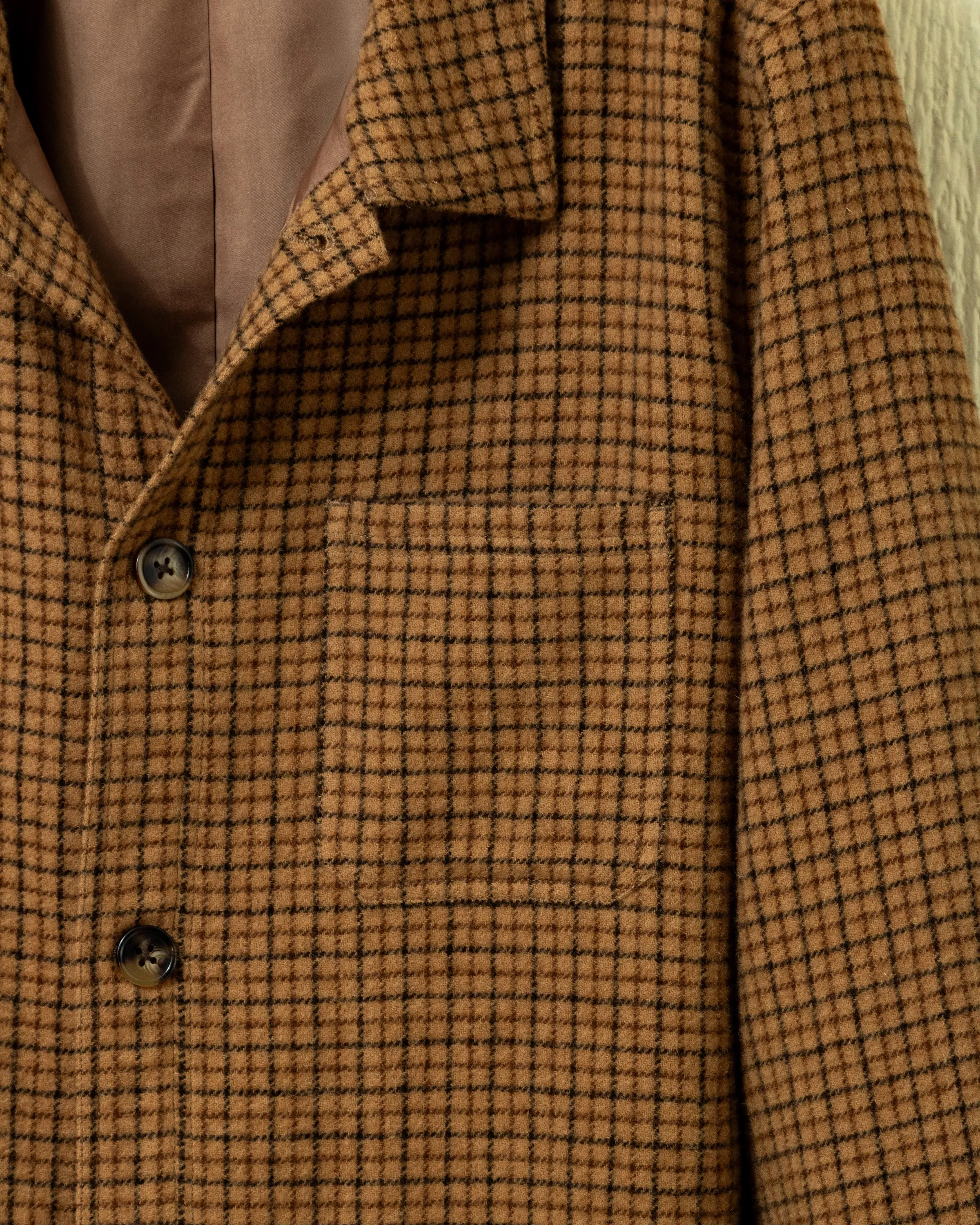 Lambswool French Workman's Jacket in Camel Tattersall sold by Quaker Marine Supply product image thumbnail 3