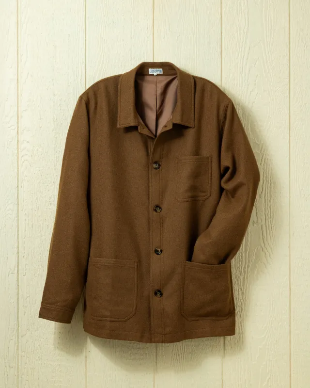 Wool French Workman's Jacket in Acorn Basketweave sold by Quaker Marine Supply