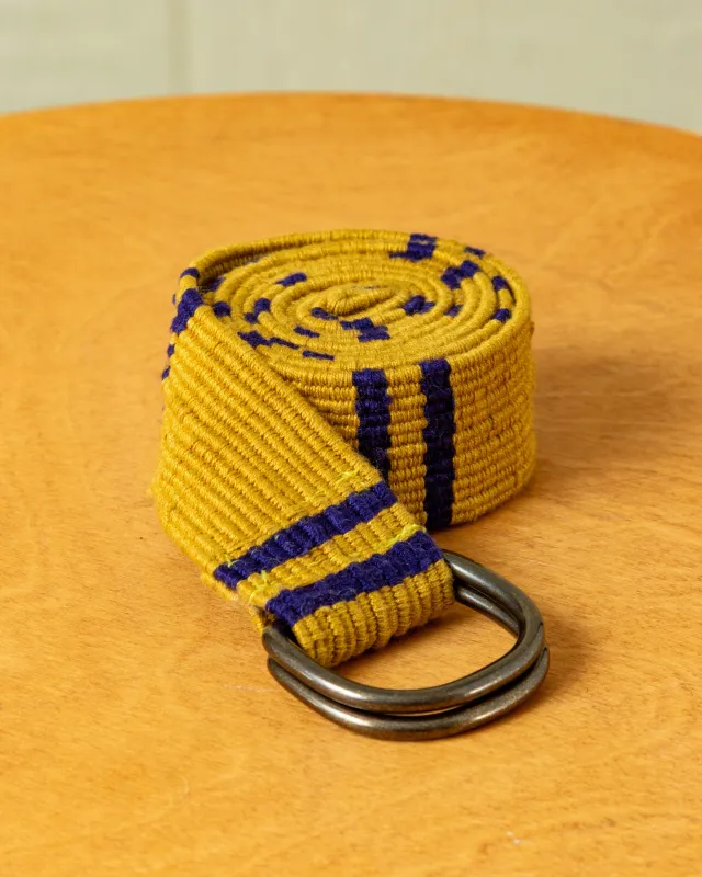 D-Ring Belt in Old Gold/Navy Regimental Stripe sold by Quaker Marine Supply