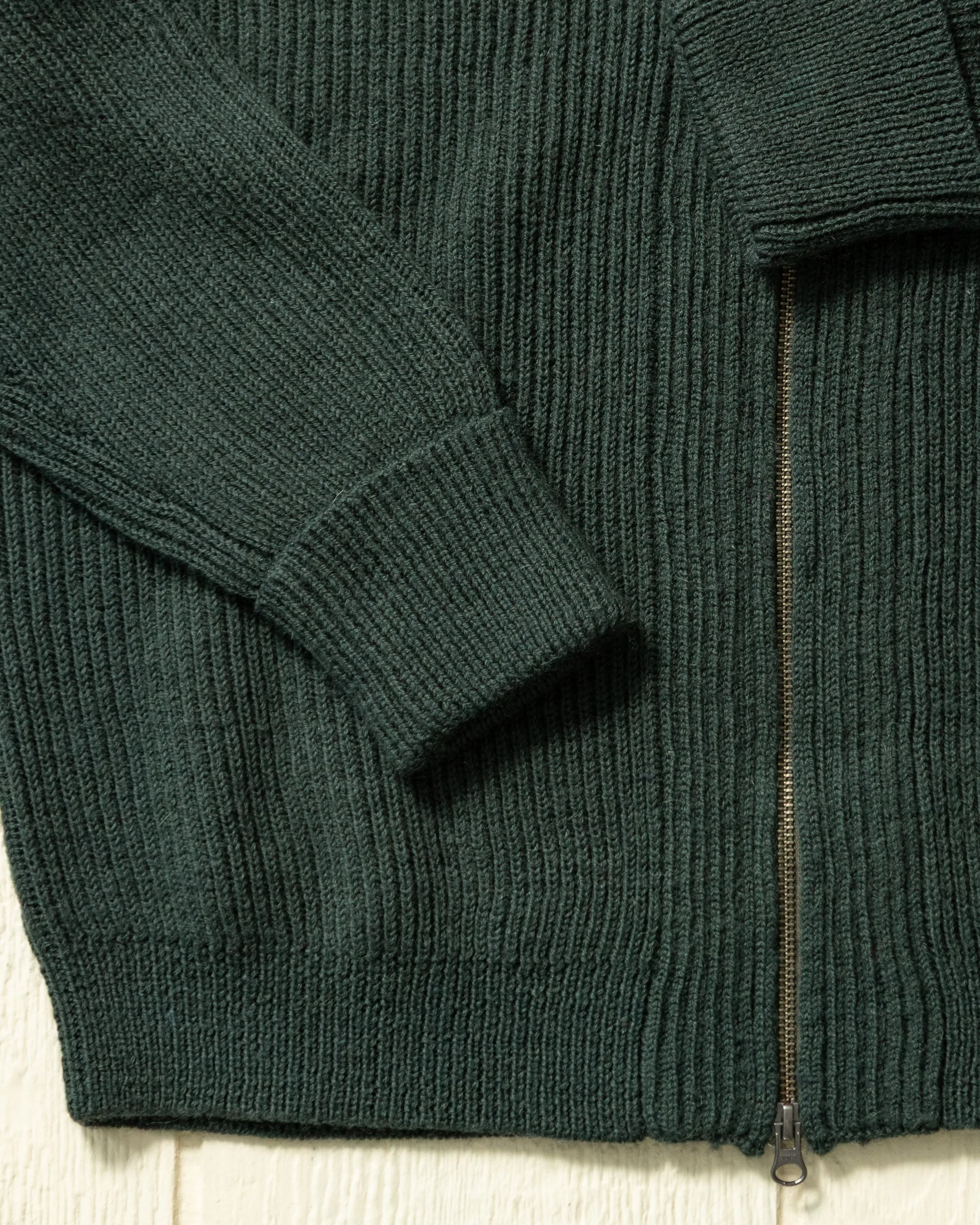 Merino Falmouth Zip Sweater in Hunter Green sold by Quaker Marine Supply product image thumbnail 2