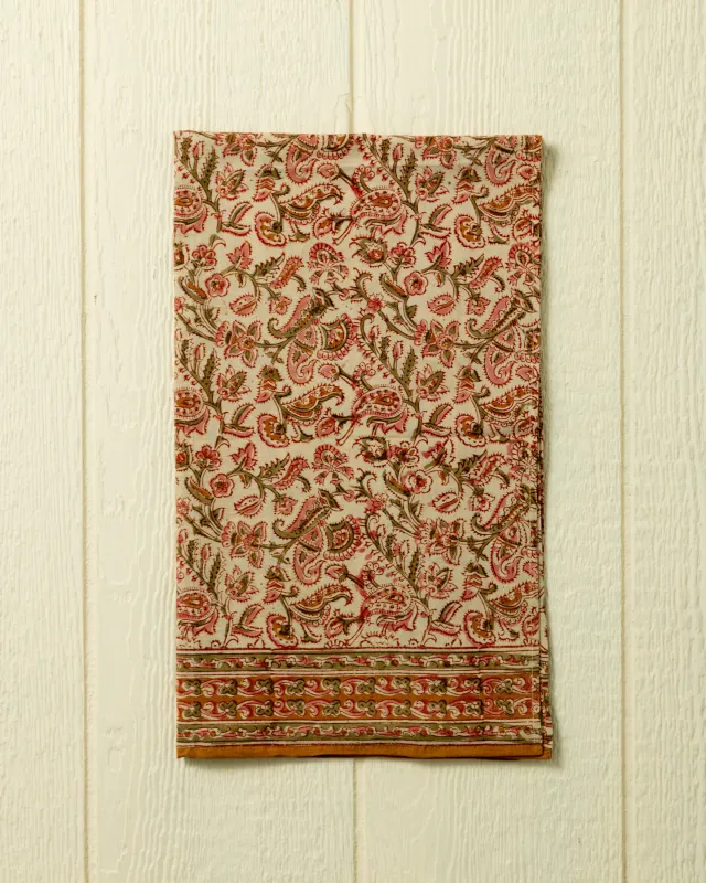 Hand Blocked Scarf in Green Jute sold by Quaker Marine Supply