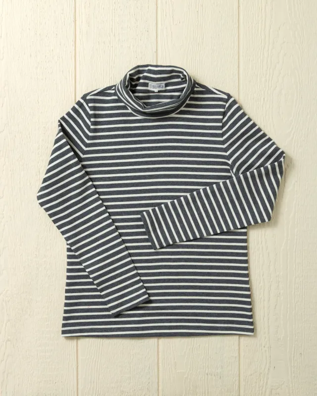 Women's Calypso Turtleneck in Graphite/Off White made by Quaker Marine Supply