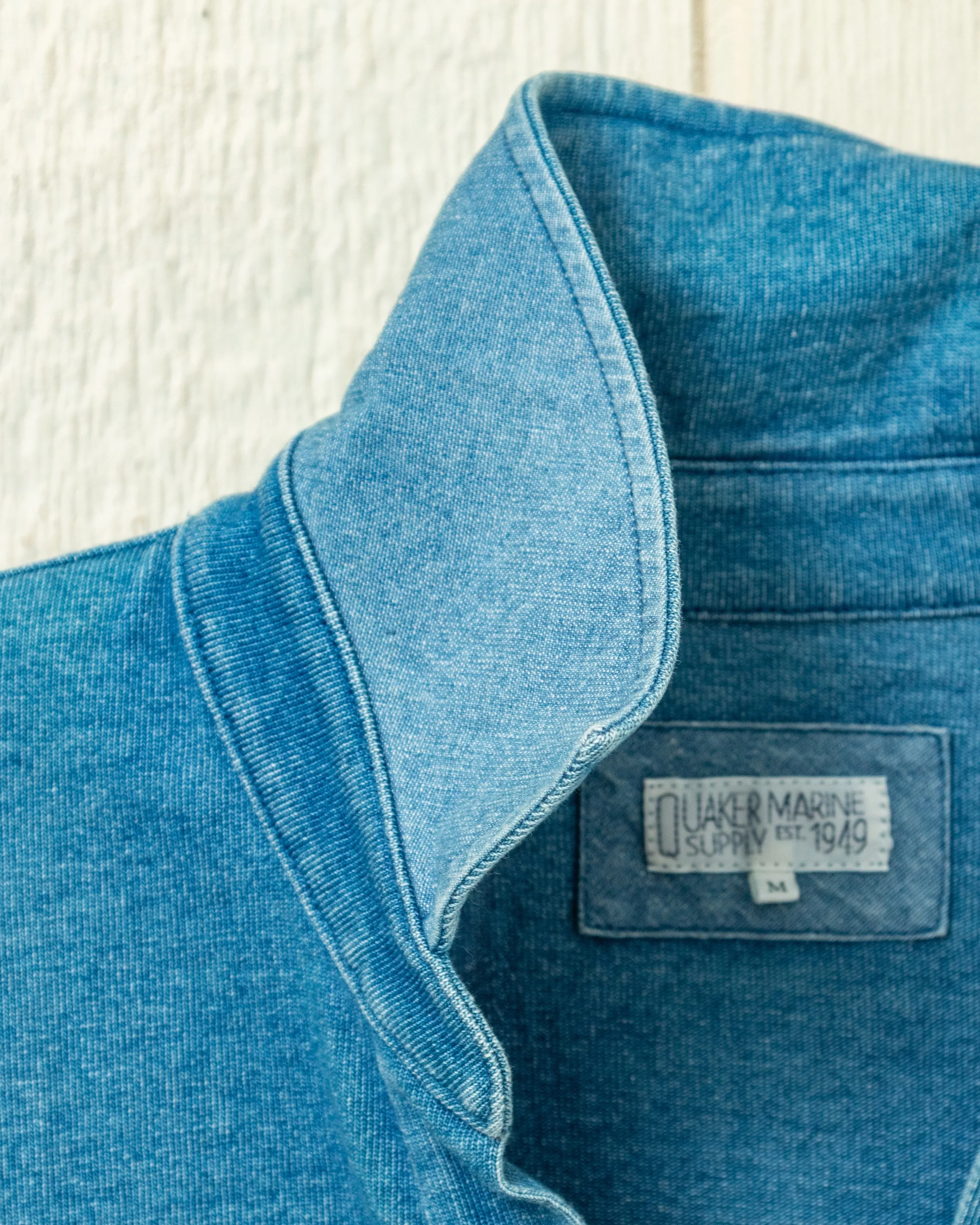 Indigo Inlet Pullover in Washed Indigo Jersey sold by Quaker Marine Supply product image thumbnail 3