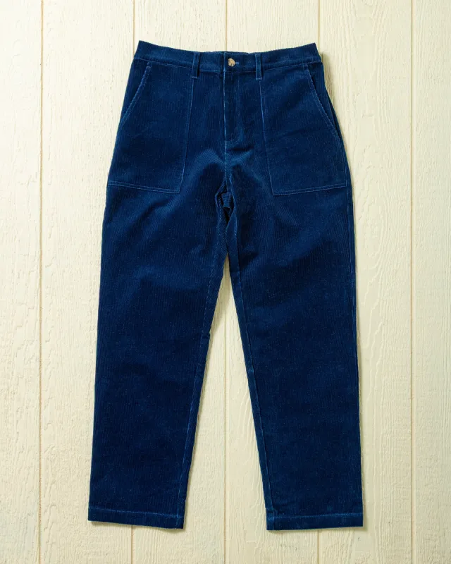 Ventura Pant in True Indigo Corduroy made by Quaker Marine Supply