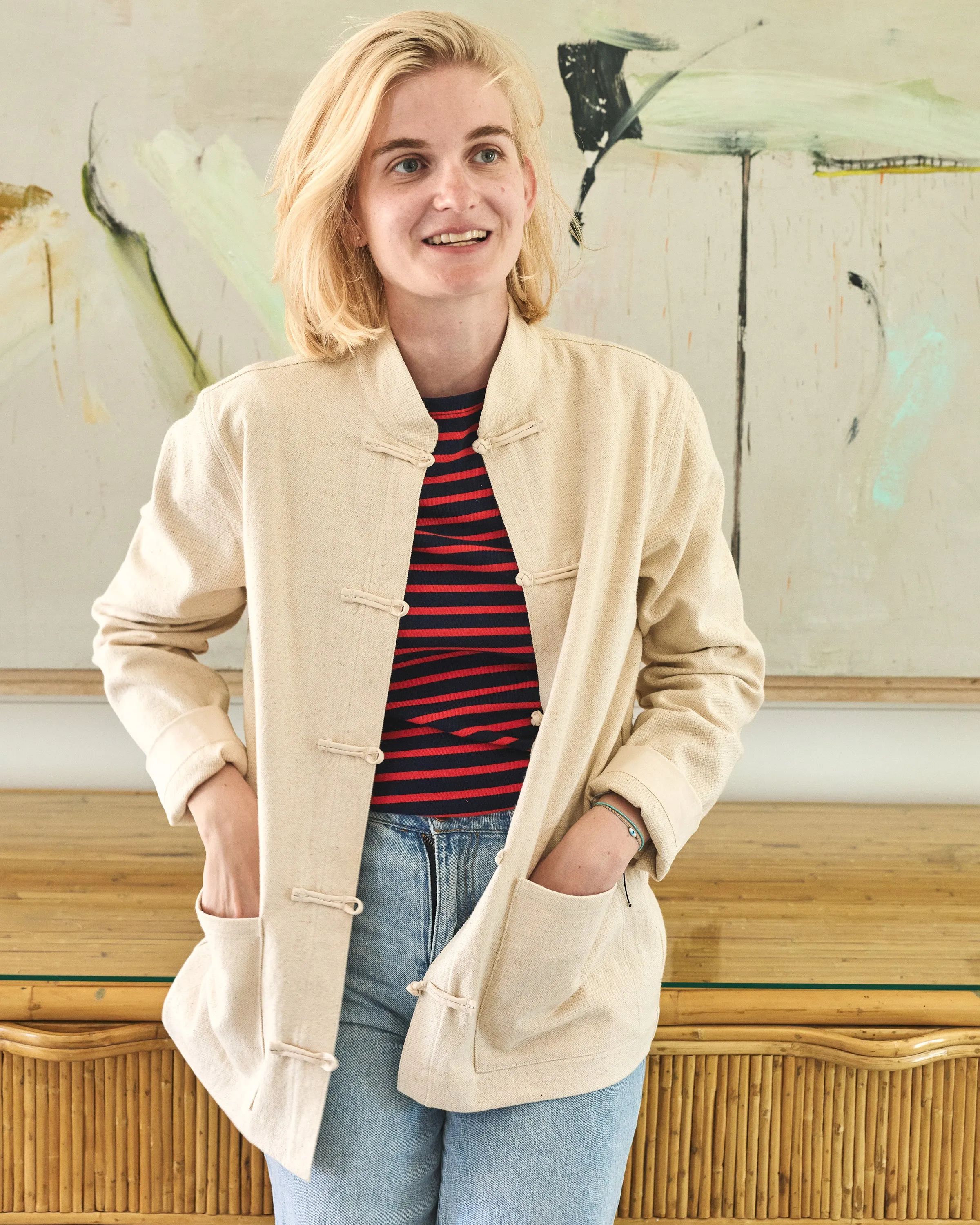 Martinique Jacket in Rustic Linen Cotton sold by Quaker Marine Supply