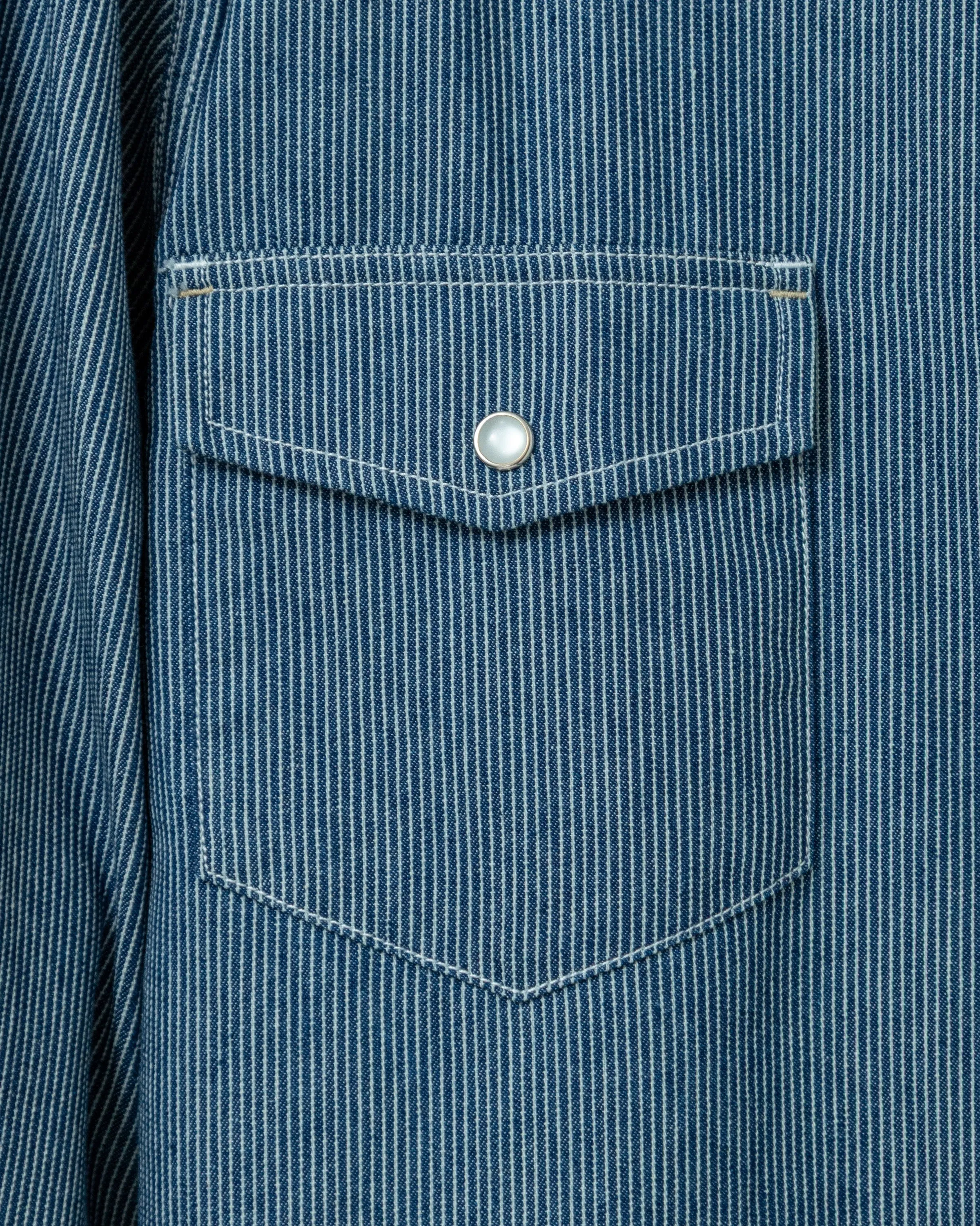 Western Shirt in Denim Blue Hickory Stripe sold by Quaker Marine Supply product image thumbnail 2