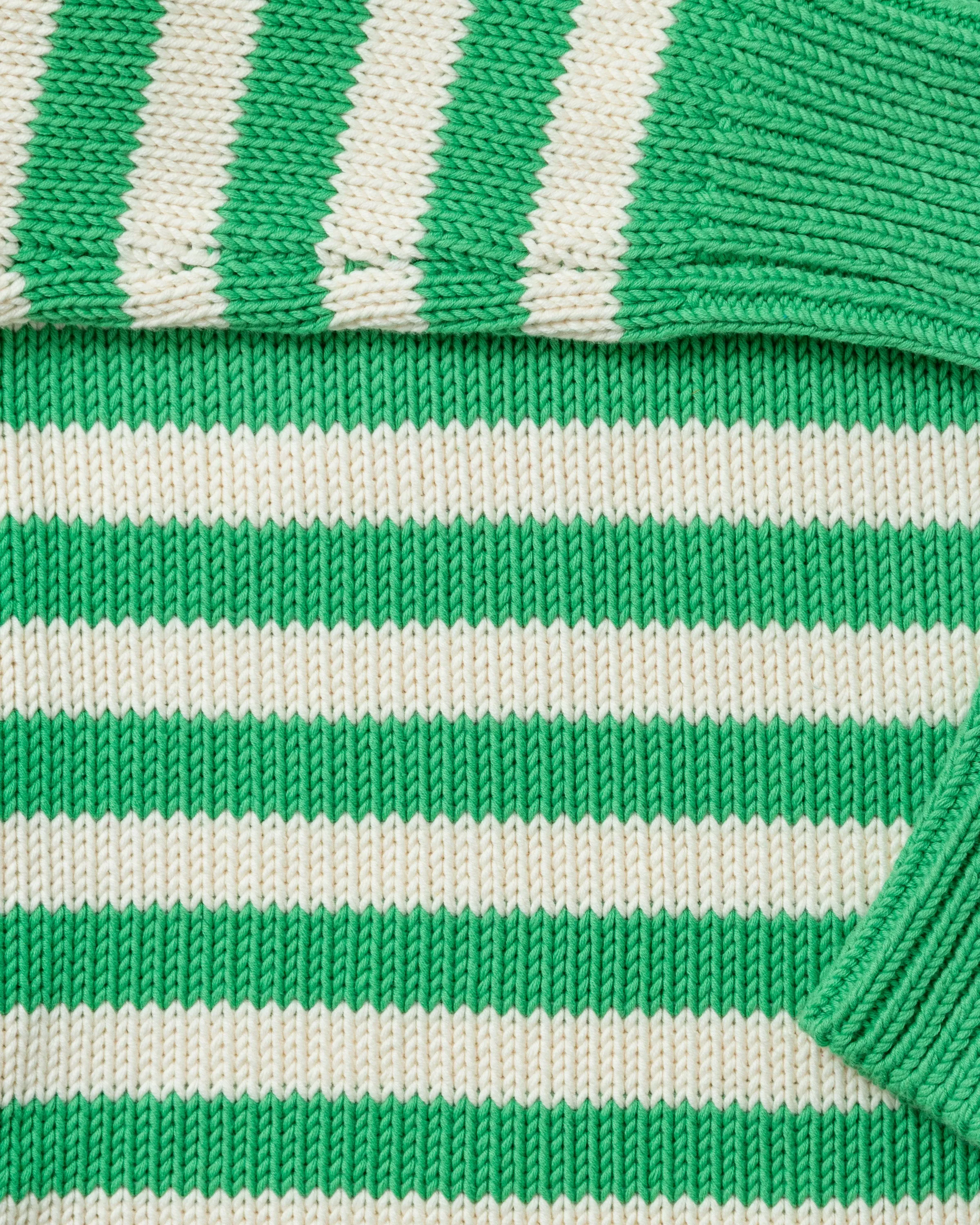 Women's Breton Stripe Fisherman's Sweater in Mint/Egret sold by Quaker Marine Supply product image thumbnail 2