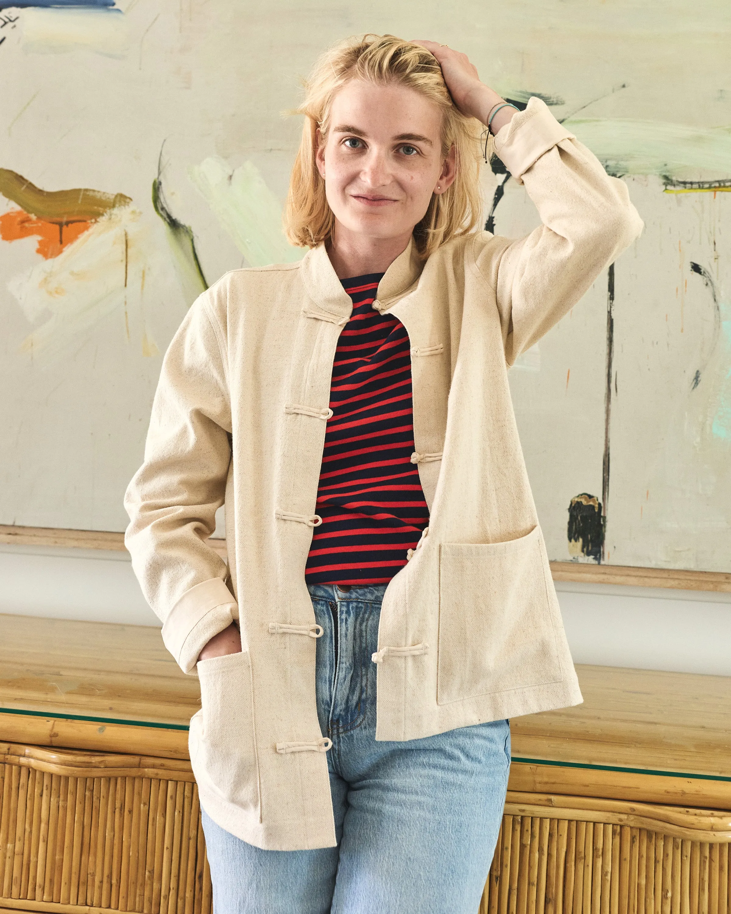 Women’s Breton Stripe Boatneck Tee in Navy/Red sold by Quaker Marine Supply product image thumbnail 3